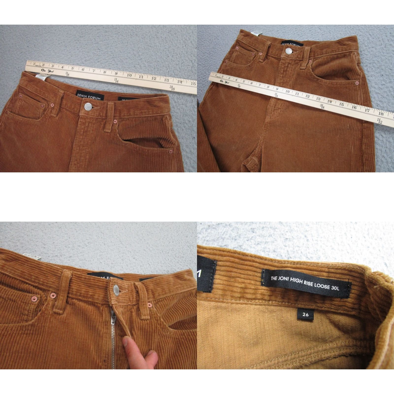 Aritzia Denim Forum Corduroy Pants Womens 26 Camel Brown High Rise Loose Joni Aritzia Size 26" / US 2 / IT 38 - 8 Thumbnail