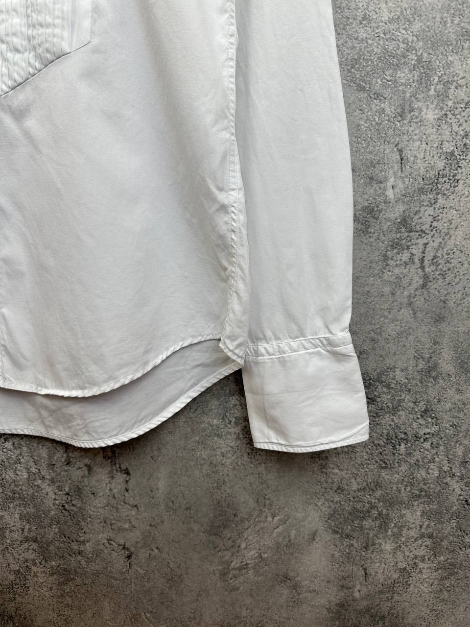 Sandro Sandro Paris White Pleated Front Tuxedo Shirt 100% Cotton Size US M / EU 48-50 / 2 - 7 Thumbnail