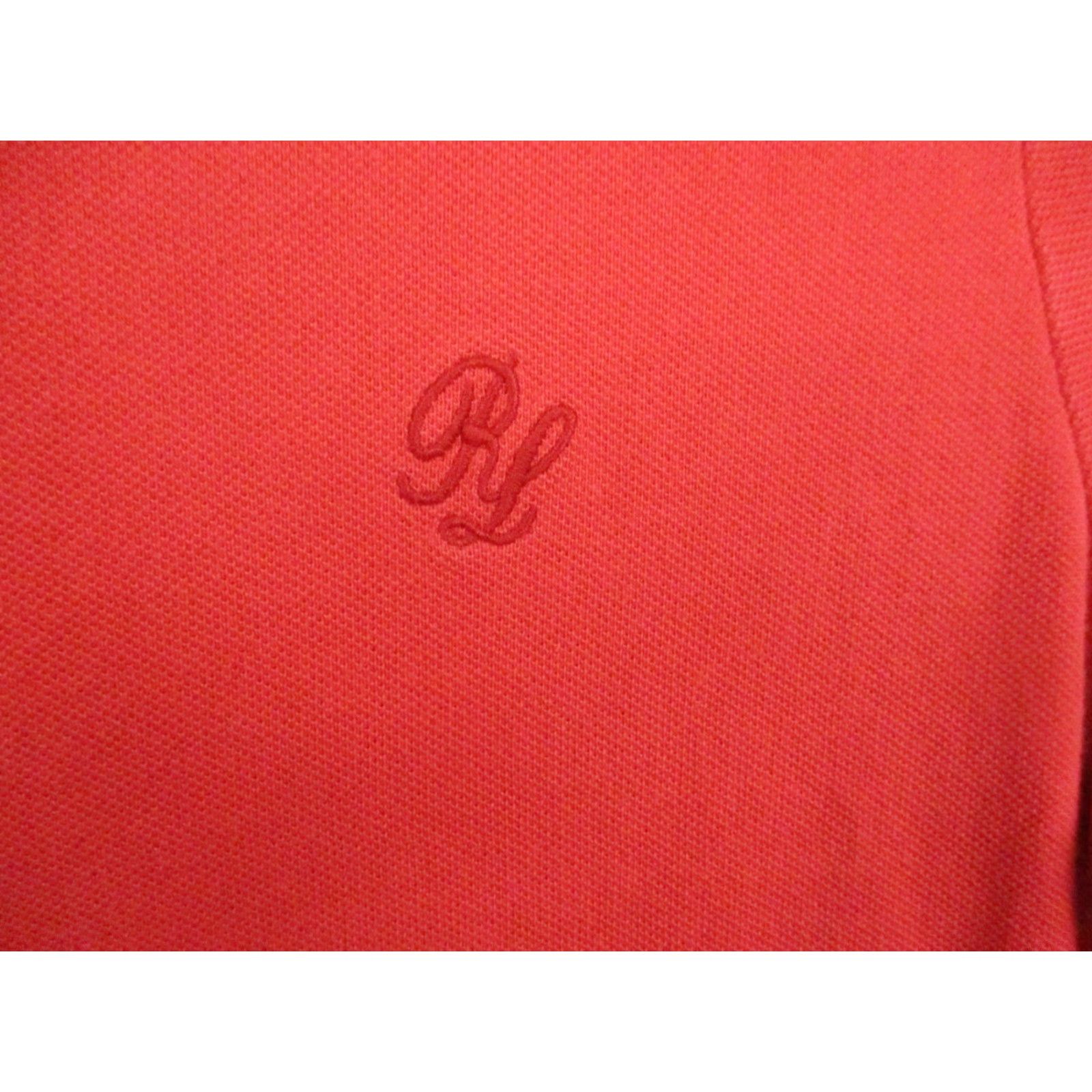 Polo Ralph Lauren Ralph Lauren Polo Blouse Large Womens Cotton Ruffle Button Short Sleeve Pink Red Vintage Monogram RL Shirt Size L / US 10 / IT 46 - 2 Thumbnail