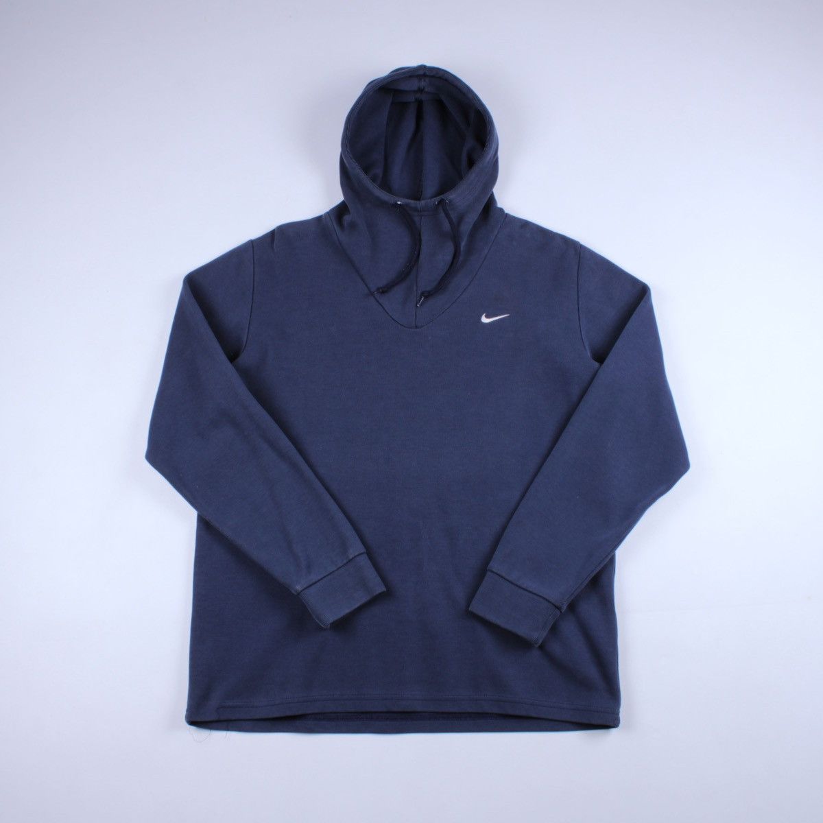 Nike × Vintage NIKE Vintage Ninja Style Blue High Neck Drawstring Hoodie Size US S / EU 44-46 / 1 - 6 Thumbnail