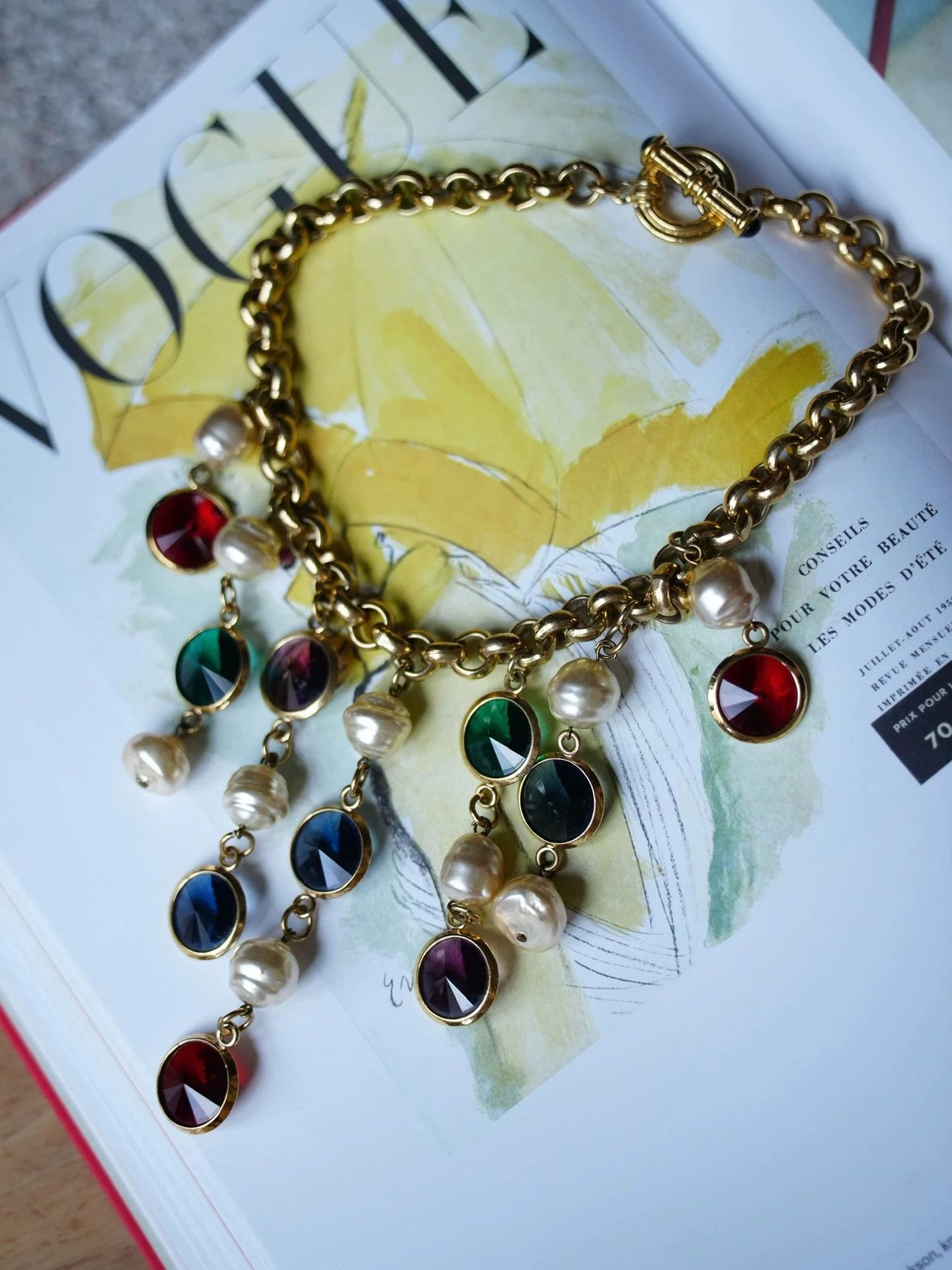 Vintage Vintage French Crystal Pearl Necklace Size ONE SIZE - 3 Thumbnail