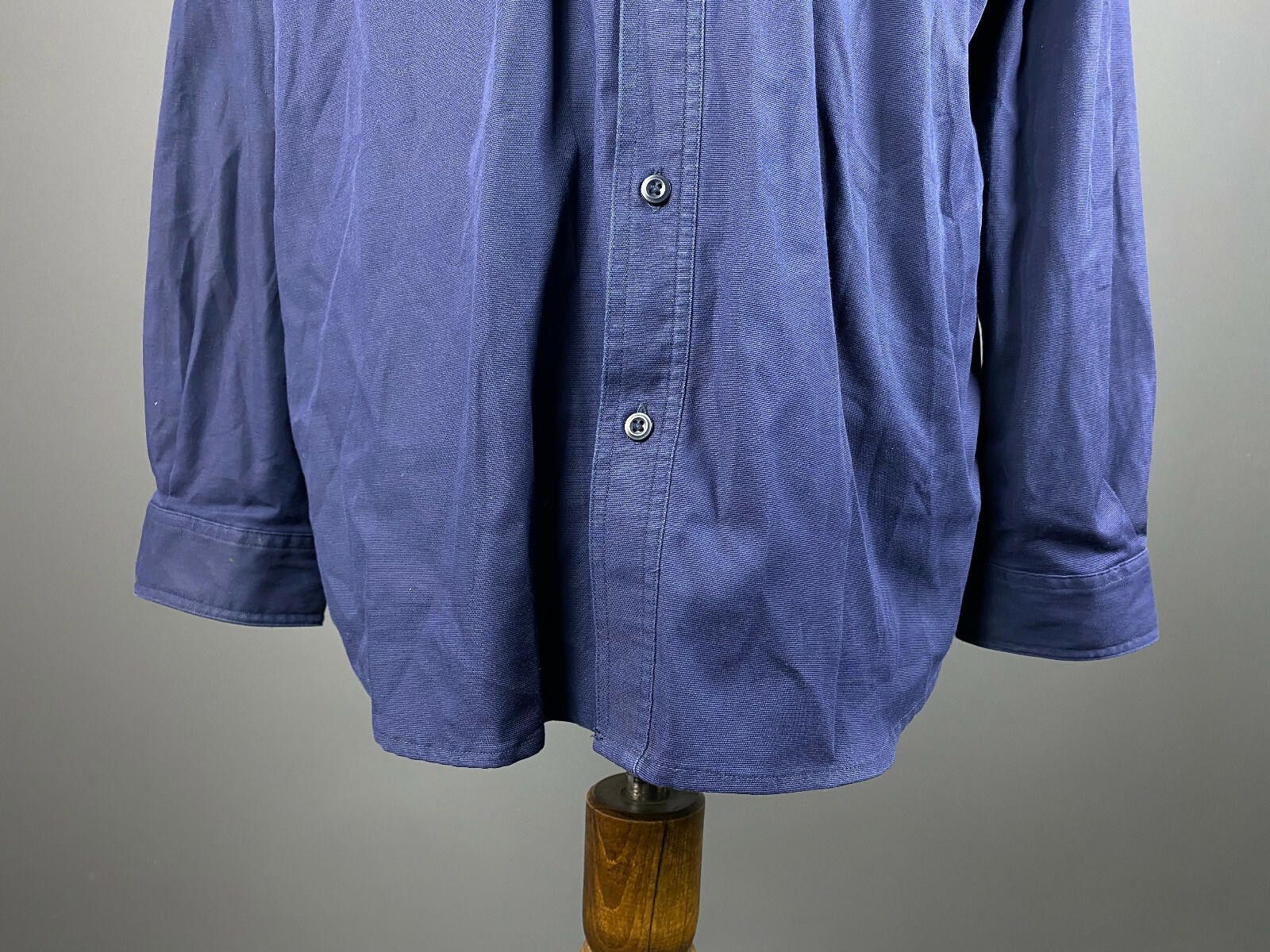 Carhartt Men Carhartt Navy Blue Cotton Button Up Overshirt Size XL Size US XL / EU 56 / 4 - 4 Thumbnail