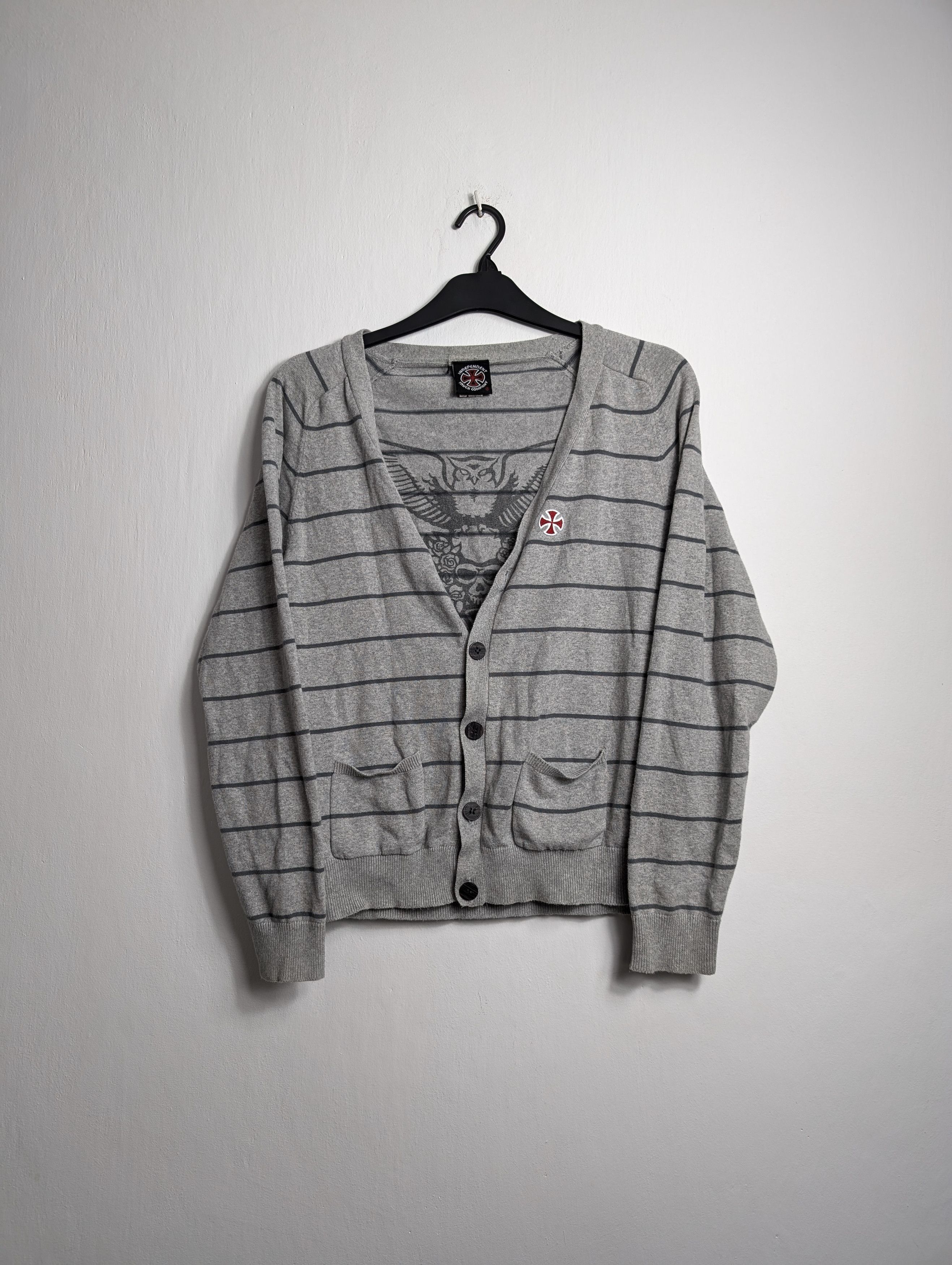 Independent Truck Co. Independent Truck Co. Striped Streetwear Cardigan Y2K Skate Size US M / EU 48-50 / 2 - 1 Thumbnail