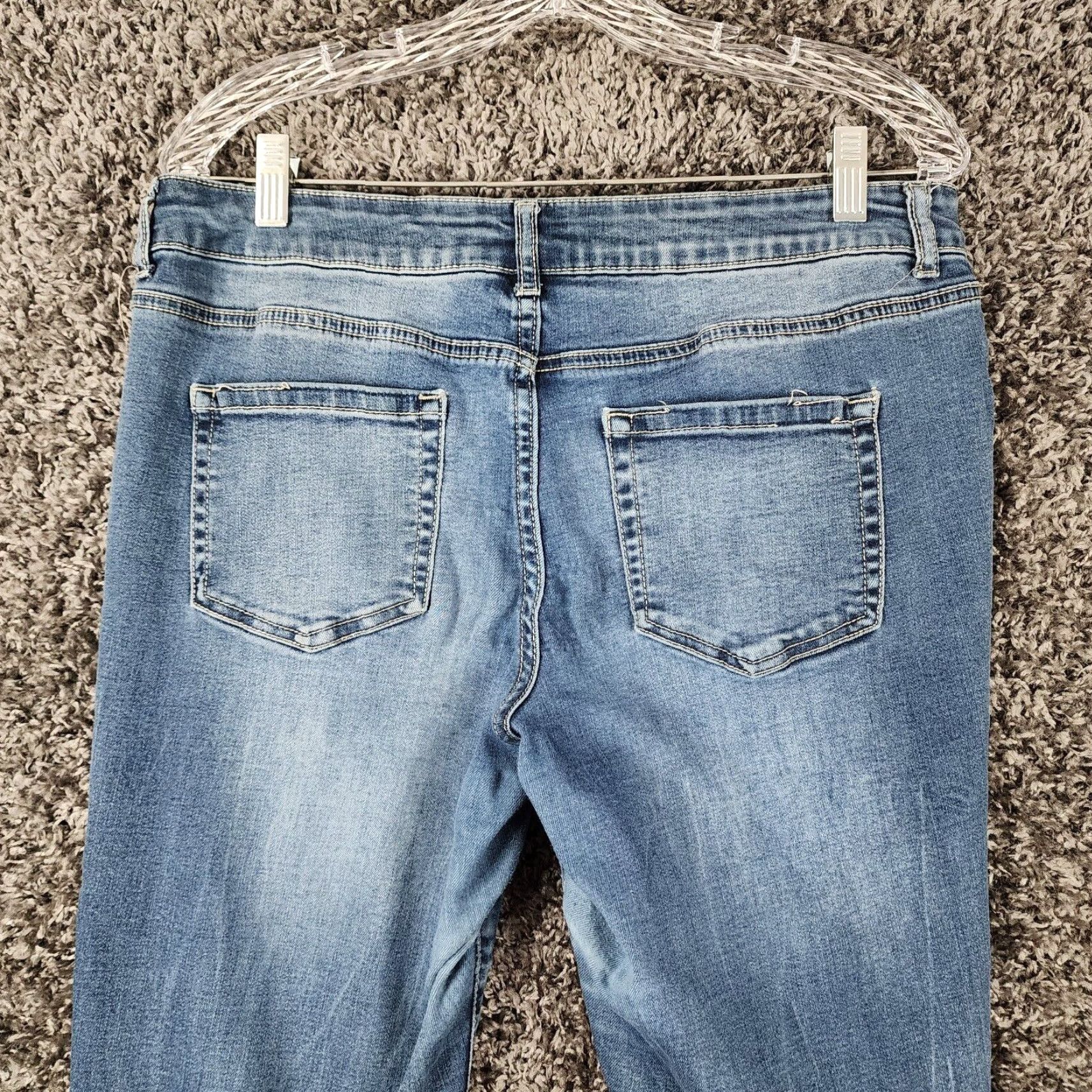Vintage Maurices Womens Blue Distressed Ripped Stretch Jean Jeggings Large Womens Size 36" / US 14 / IT 50 - 8 Thumbnail