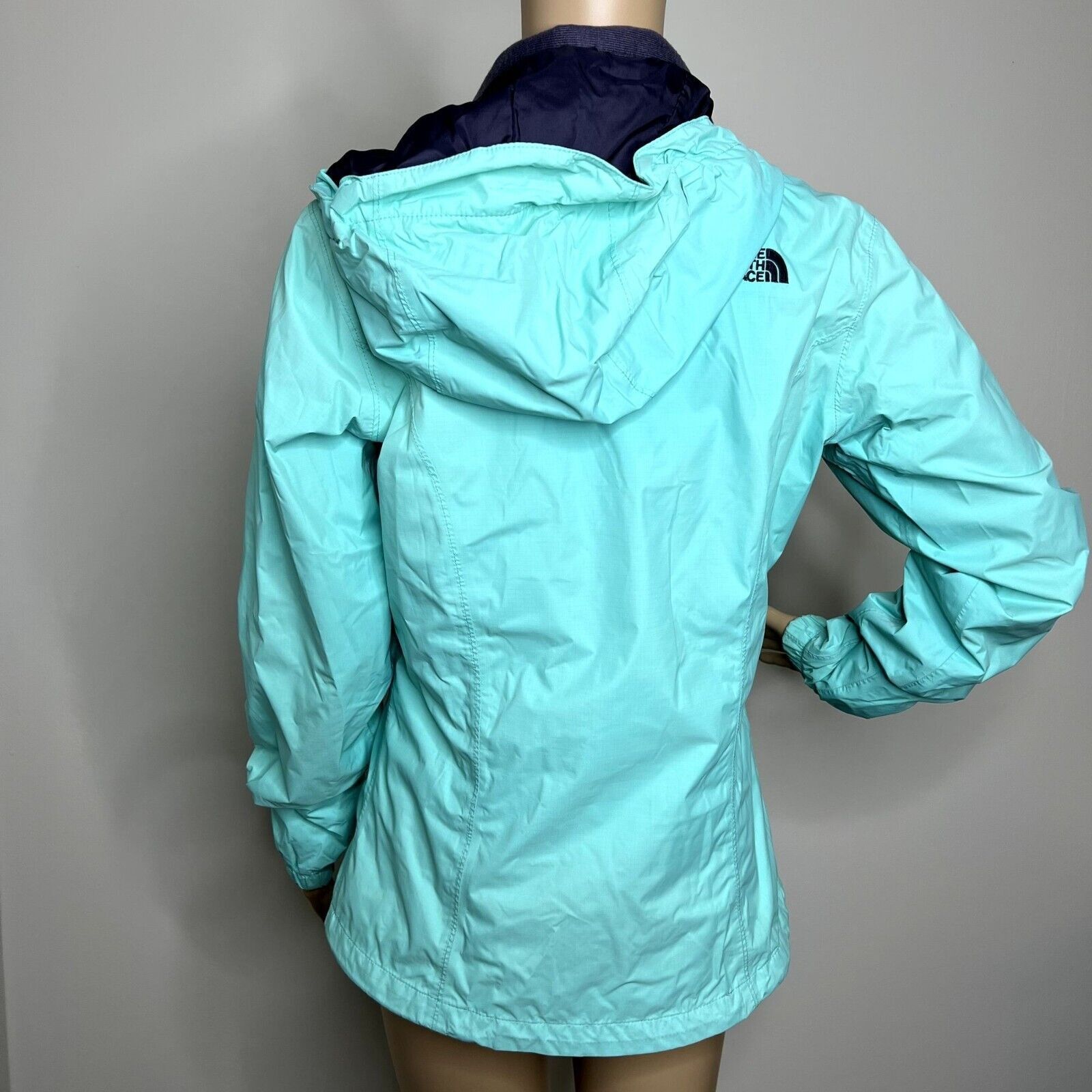 The North Face North Face Blue Full Zip Hooded Raincoat Jacket Size S / US 4 / IT 40 - 3 Thumbnail