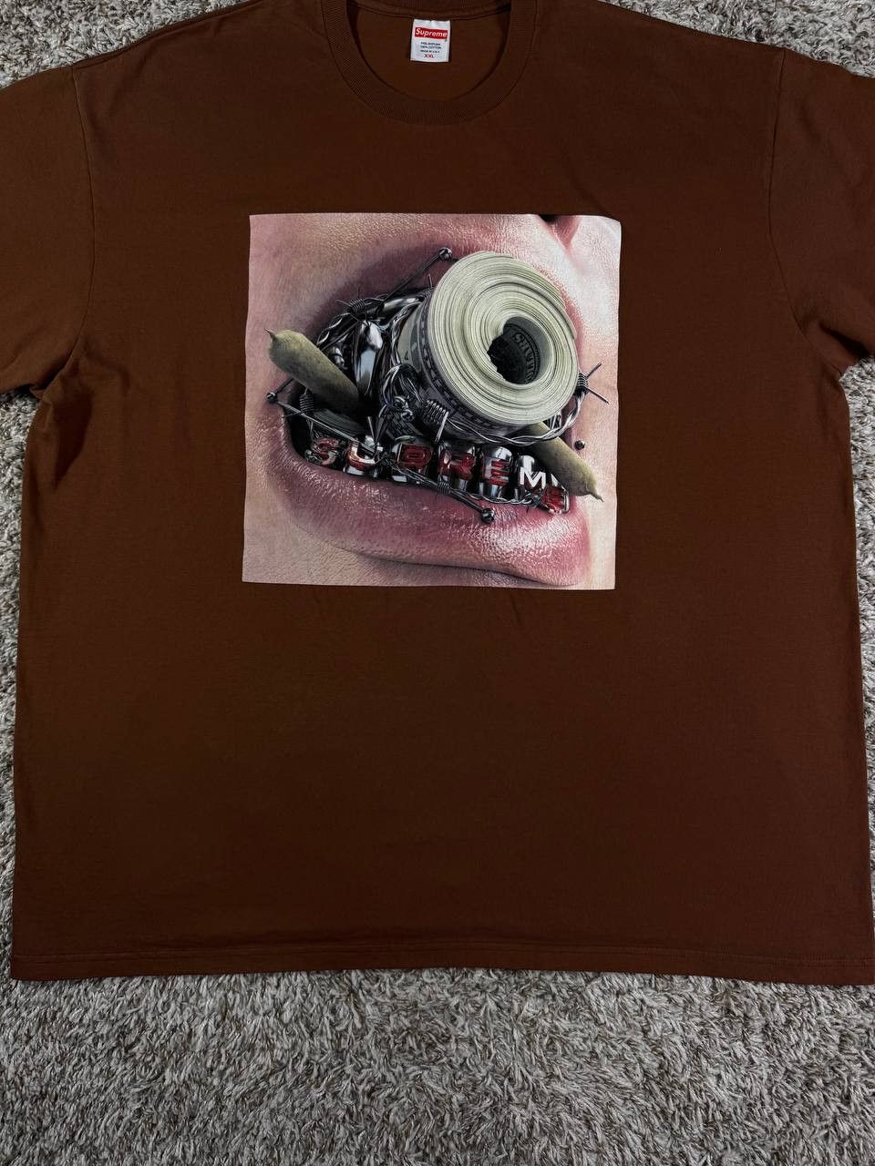 Supreme Supreme Braces Tee Brown Size US XXL / EU 58 / 5 - 3 Thumbnail