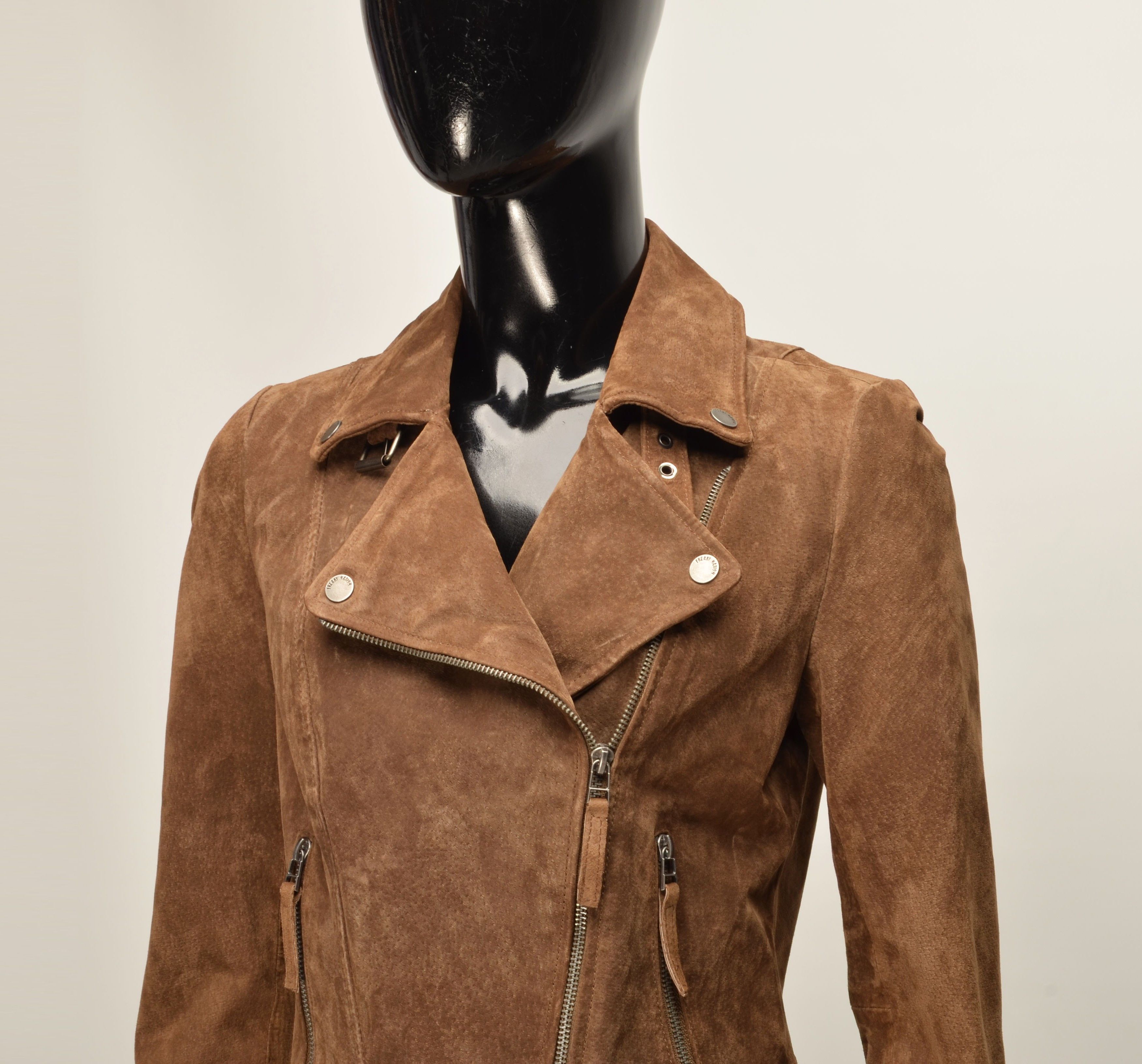 Other Freaky Nation Punk Grunge Brown Leather Biker Jacket Size S / US 4 / IT 40 - 12 Thumbnail