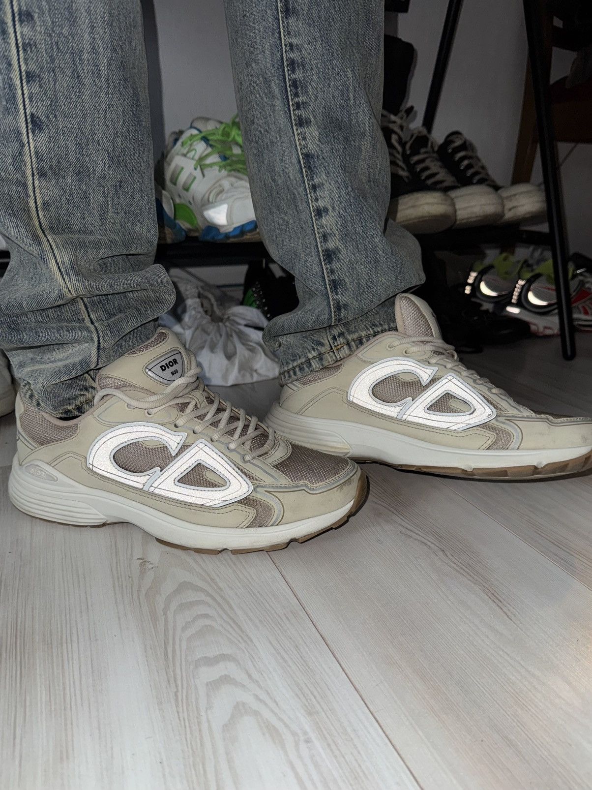 Dior Dior B30 Reflective CD Logo Beige Sneakers luxury designer Size US 10 / EU 43 - 2 Thumbnail