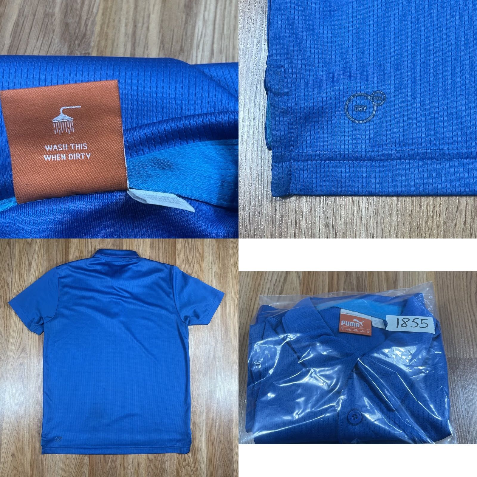 Puma PUMA Mens Small Blue Short Sleeve Polo Golf Tennis Dry Cell Polyester Shirt - Dark Fast Shipping Size US S / EU 44-46 / 1 - 8 Thumbnail