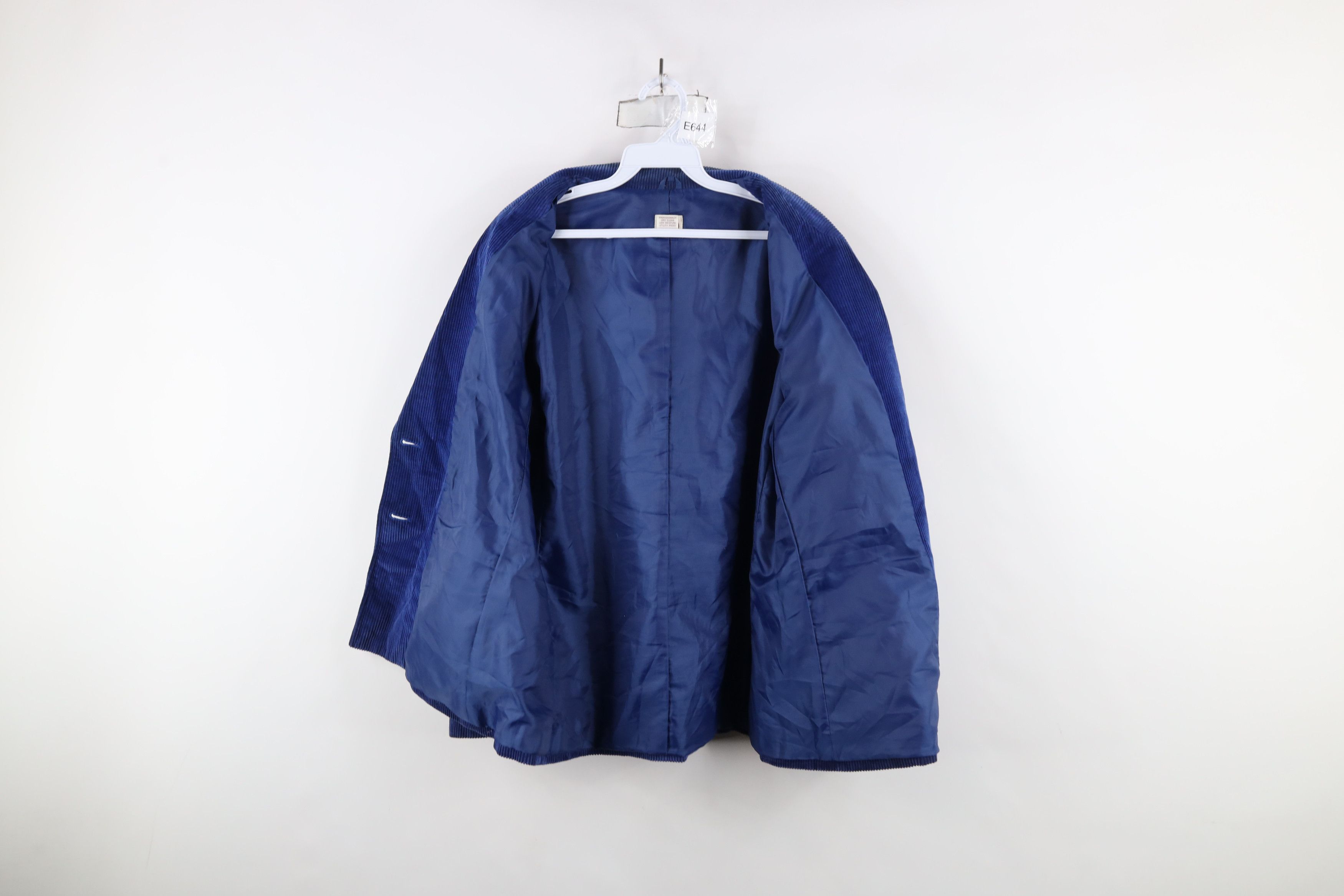 Vintage Vintage 90s Streetwear Corduroy Blazer Jacket Blue Japan Size XXL / US 16-18 / IT 52-54 - 10 Thumbnail