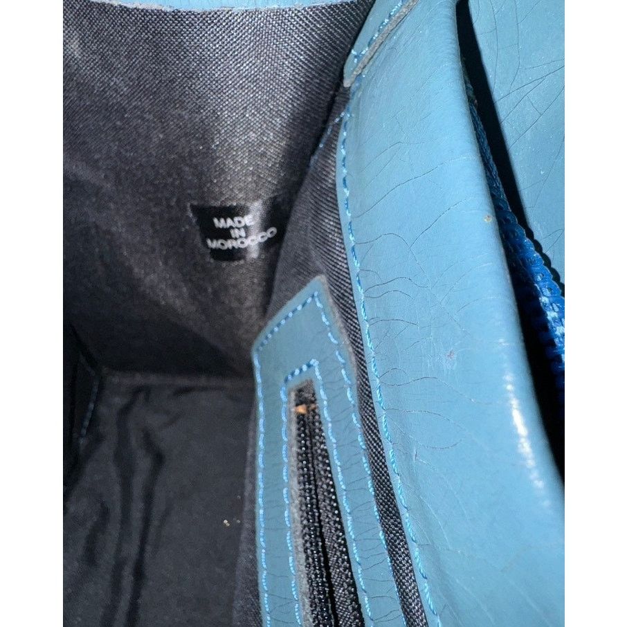 Vintage Sequoia Paris Blue Leather Shoulder Bag Late 90's Size ONE SIZE - 6 Thumbnail