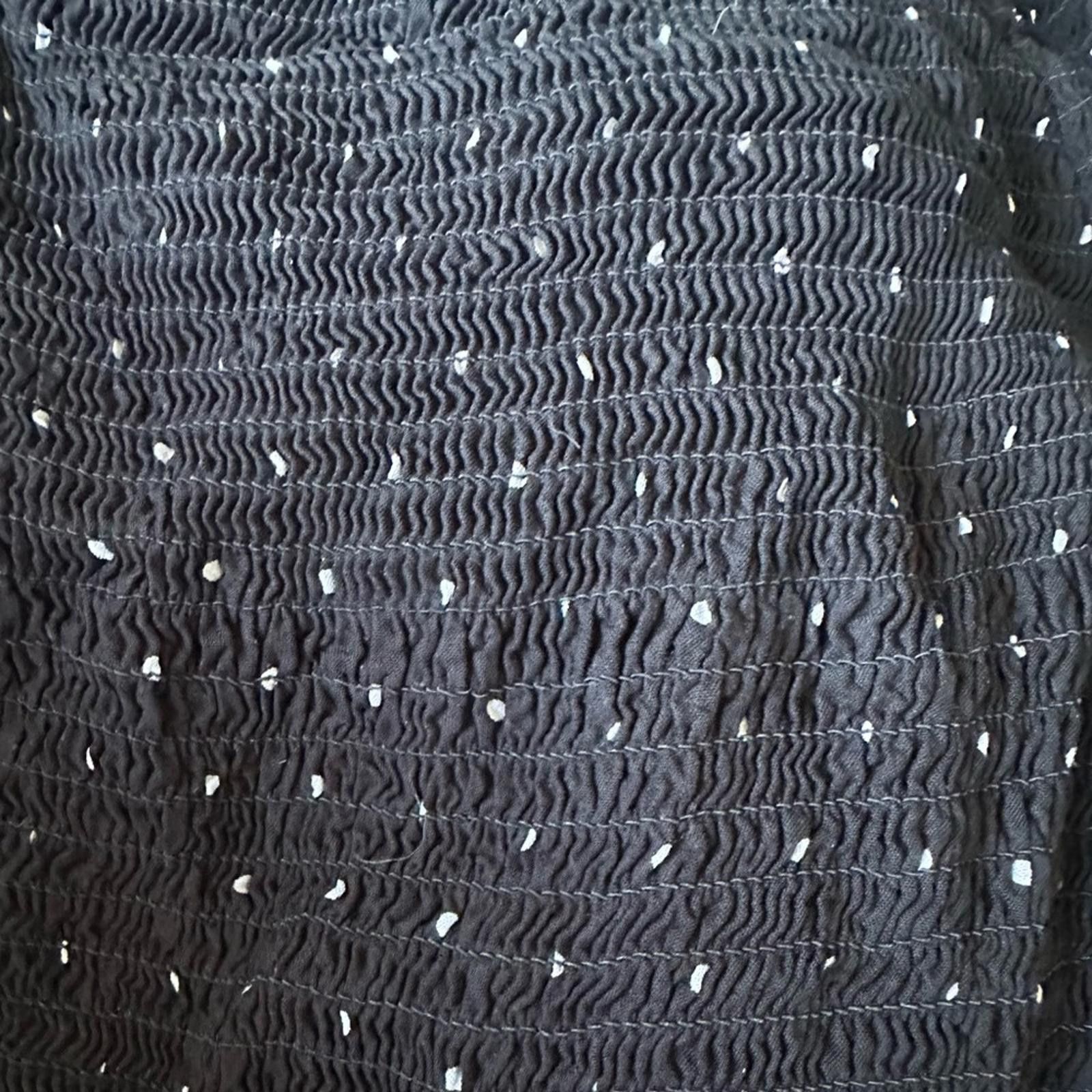Designer Black Polka Dot Smocked Women's Top Size S / US 4 / IT 40 - 3 Thumbnail