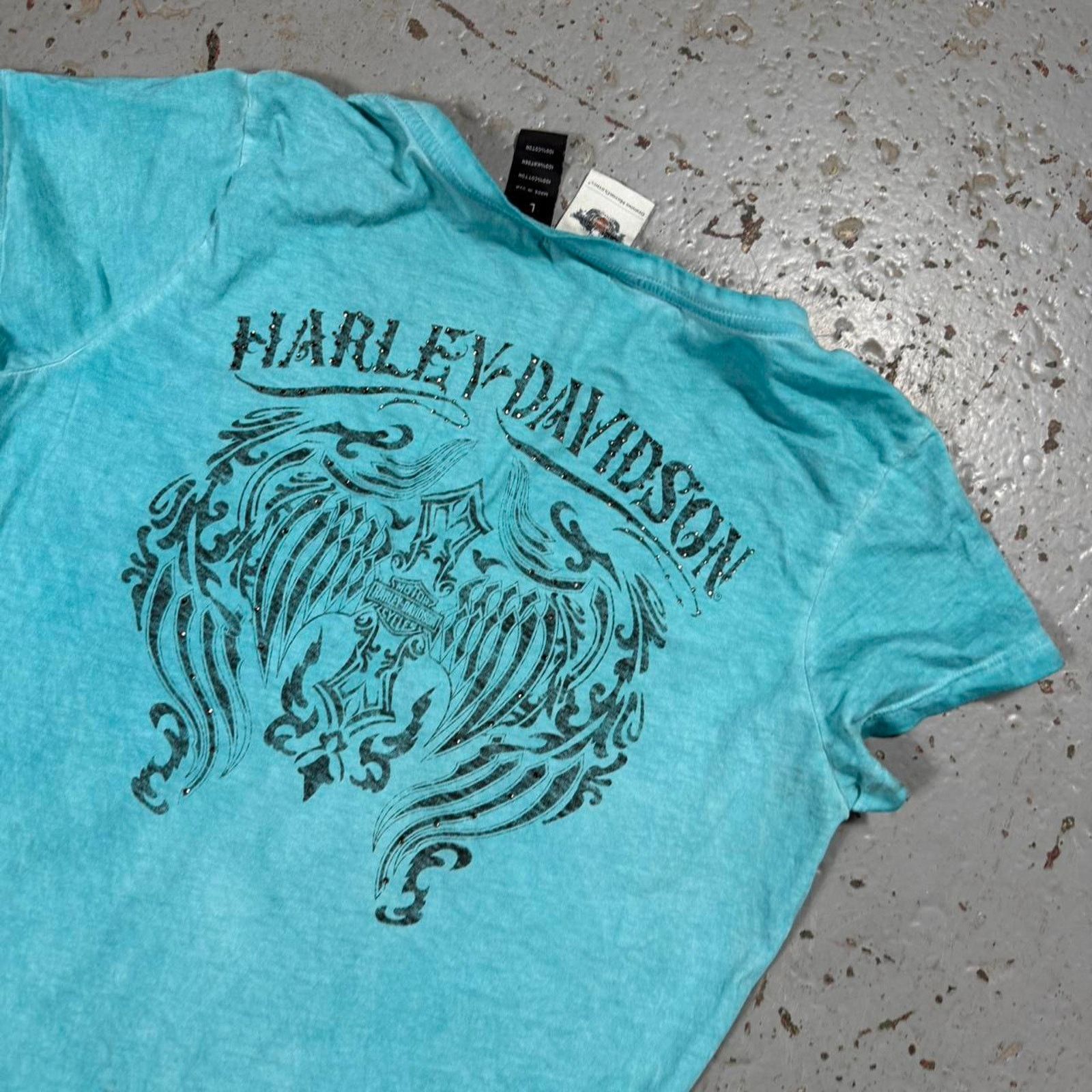 Harley Davidson Y2k harley davidson blue angel Wing Tee Size L / US 10 / IT 46 - 2 Thumbnail