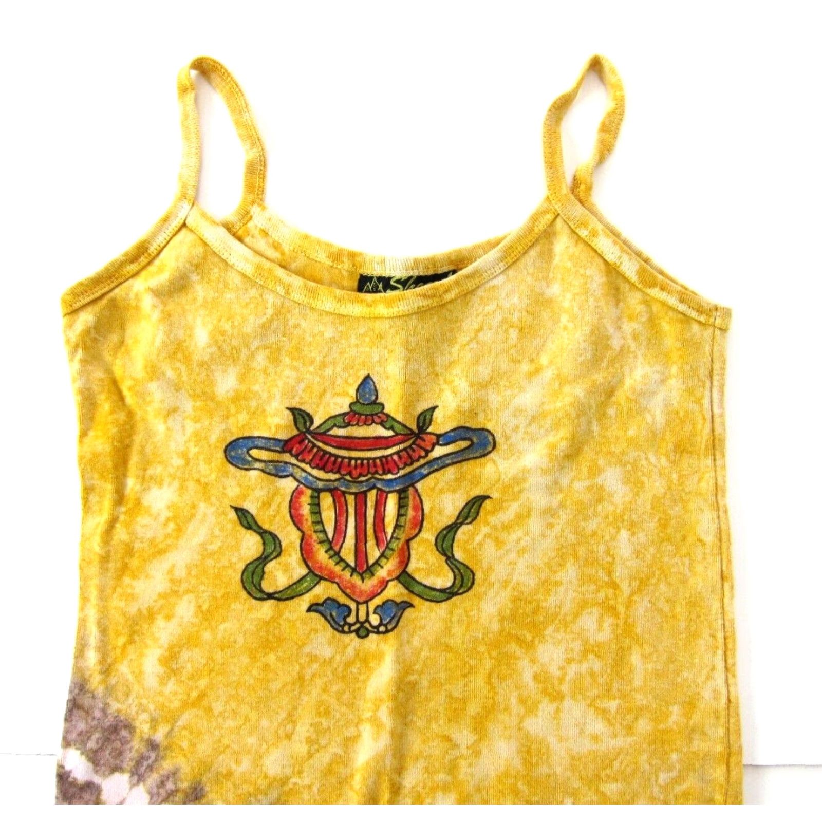 Vintage Vtg Sheesh Connections Nepal Cotton Jersey Yellow Purple Tie Dye Slip Dress M-L Size M / US 6-8 / IT 42-44 - 3 Thumbnail