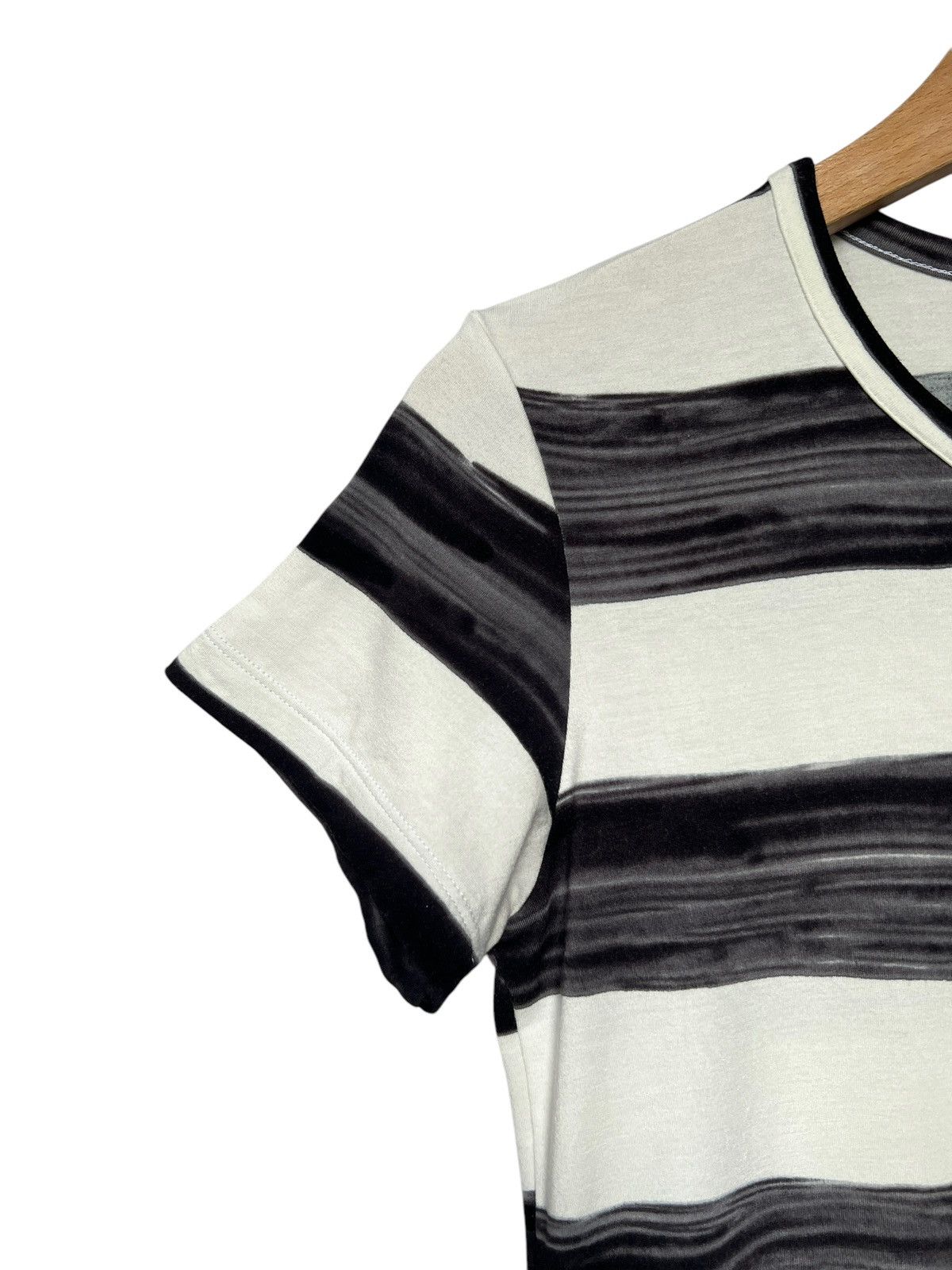 Yohji Yamamoto Y’s Yohji Yamamoto Brush Stripes Rayon Tshirt Size US XXS / EU 40 - 4 Thumbnail