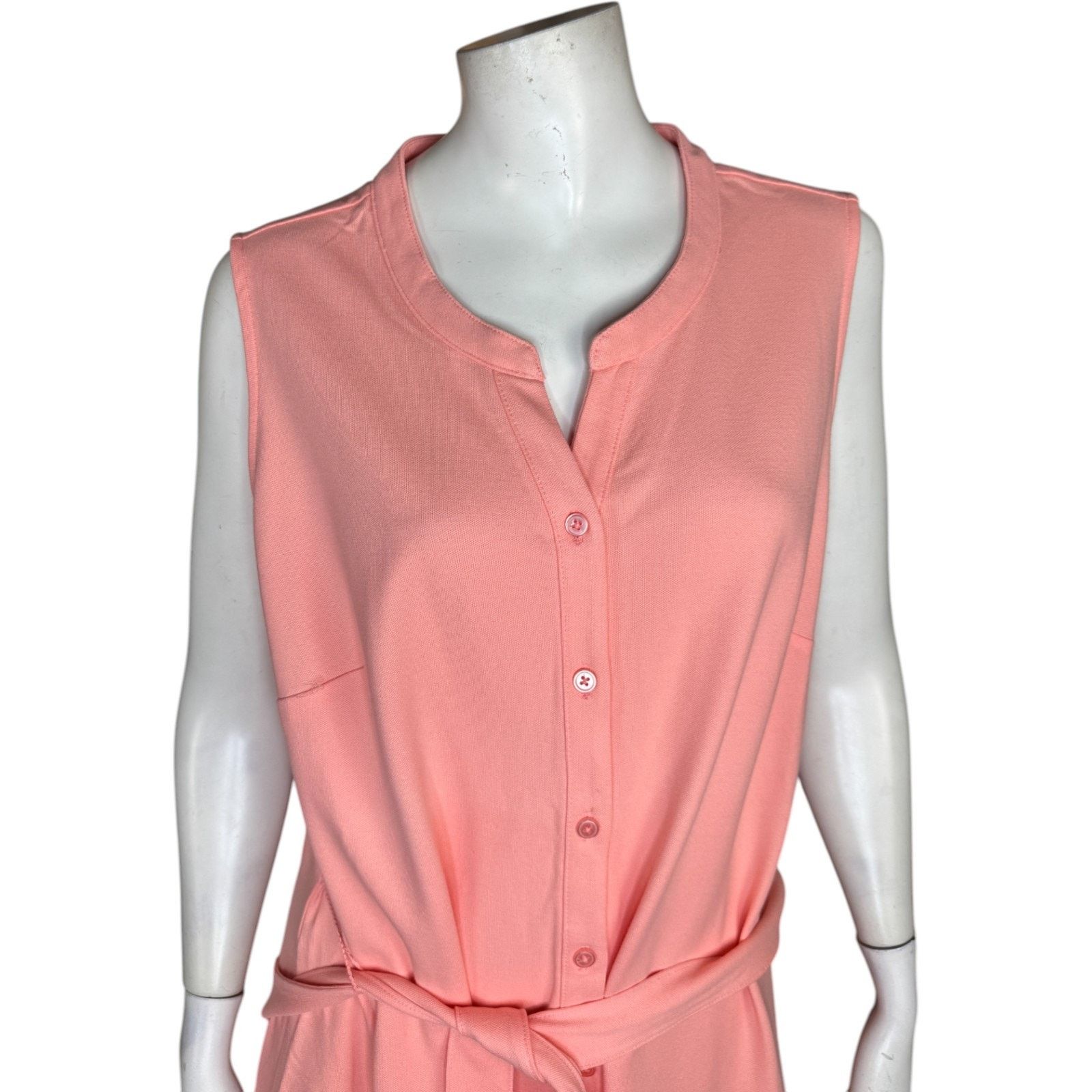 Isaac Mizrahi Isaac Mizrahi Live Paradise Peach Sleeveless Dress 1X Size XL / US 12-14 / IT 48-50 - 2 Thumbnail