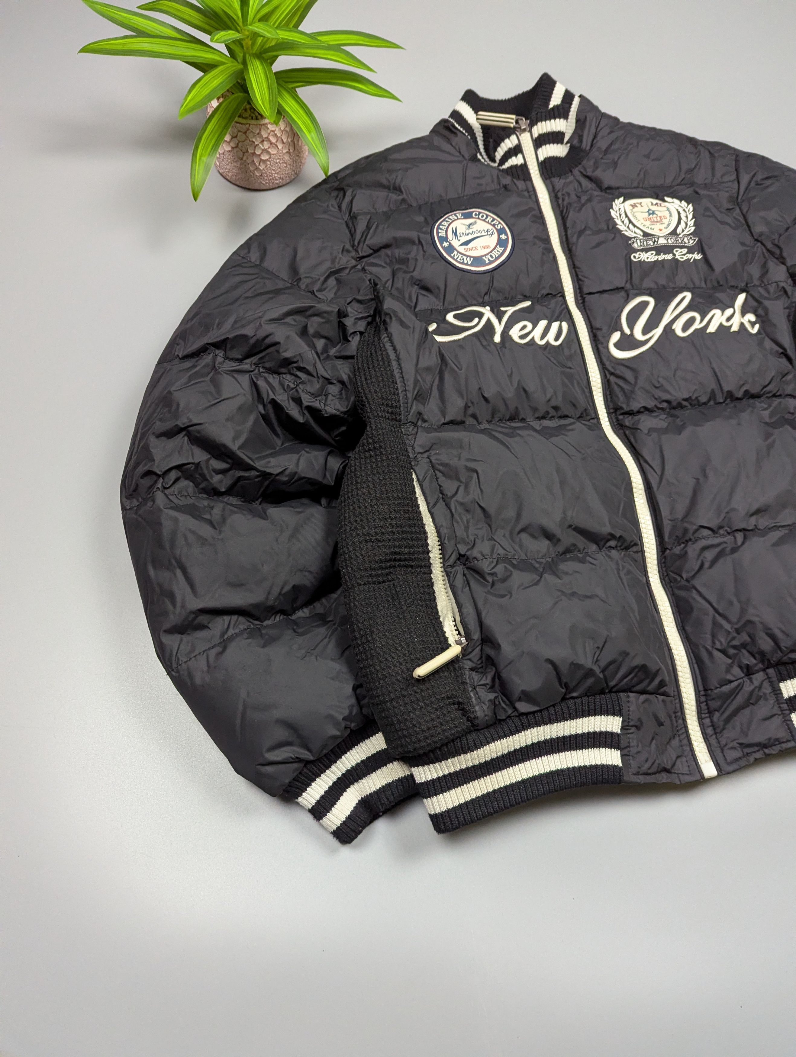 Vintage 90s Marine Corps Varsity Puffer Bomber Black Nylon Size US M / EU 48-50 / 2 - 4 Thumbnail