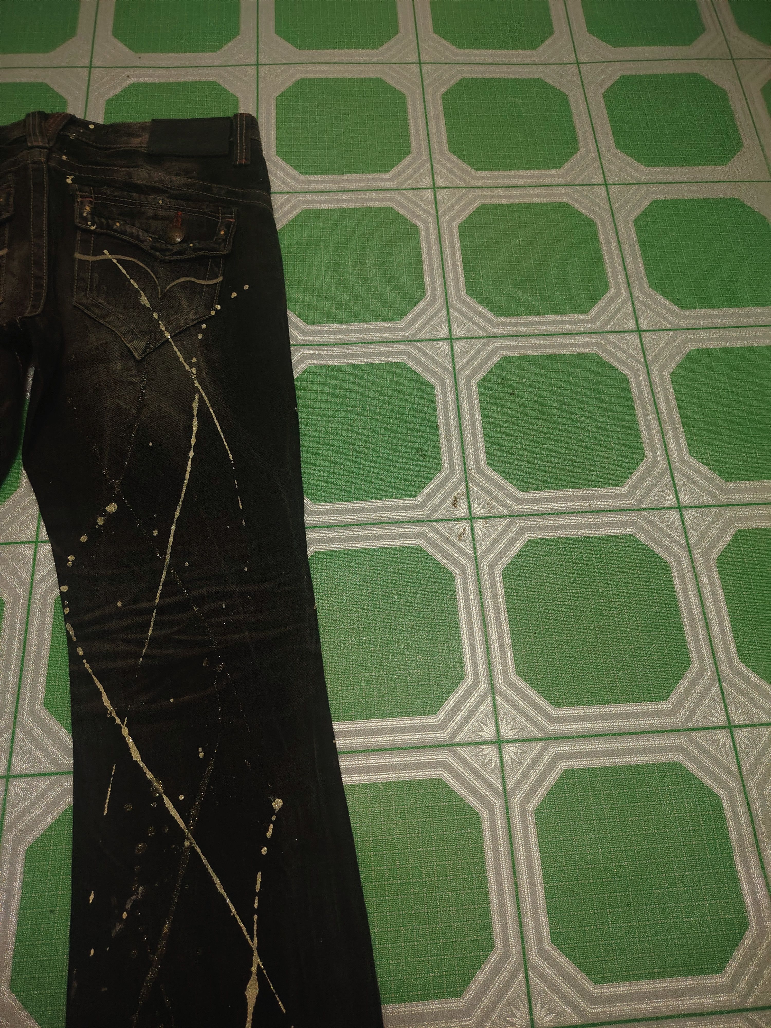 Yasuyuki Ishii Japan Lagust Painted Bead Pattern Distres Jeans Flared Jeans Size US 32 / EU 48 - 17 Thumbnail