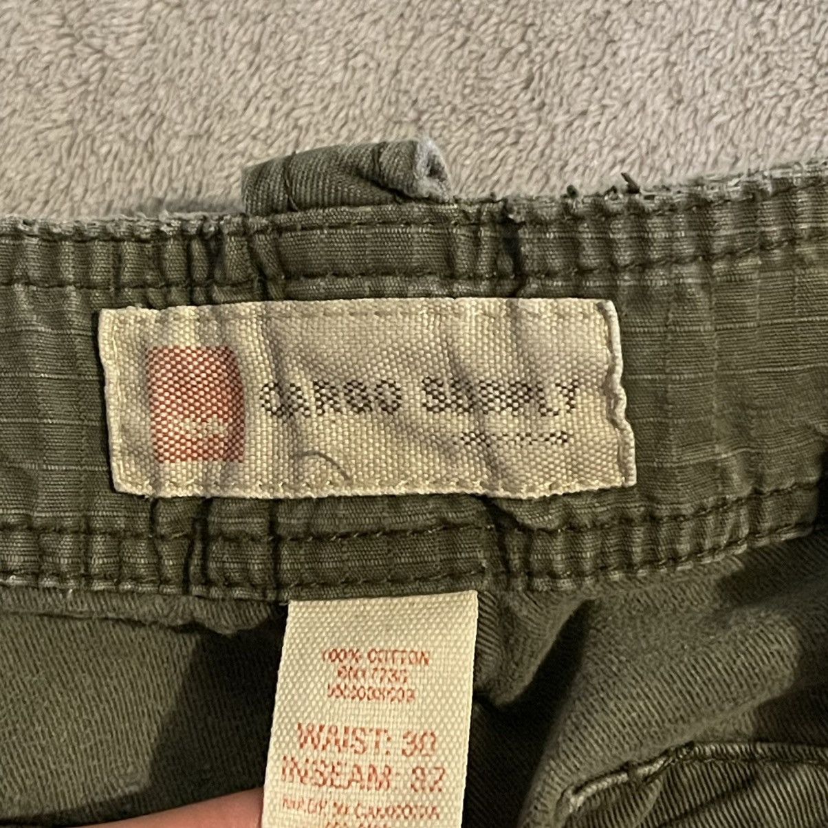 Other Vintage 90s Men Green Wide Leg Cargo Pants 30x32 Ripstop Size US 32 / EU 48 - 3 Thumbnail
