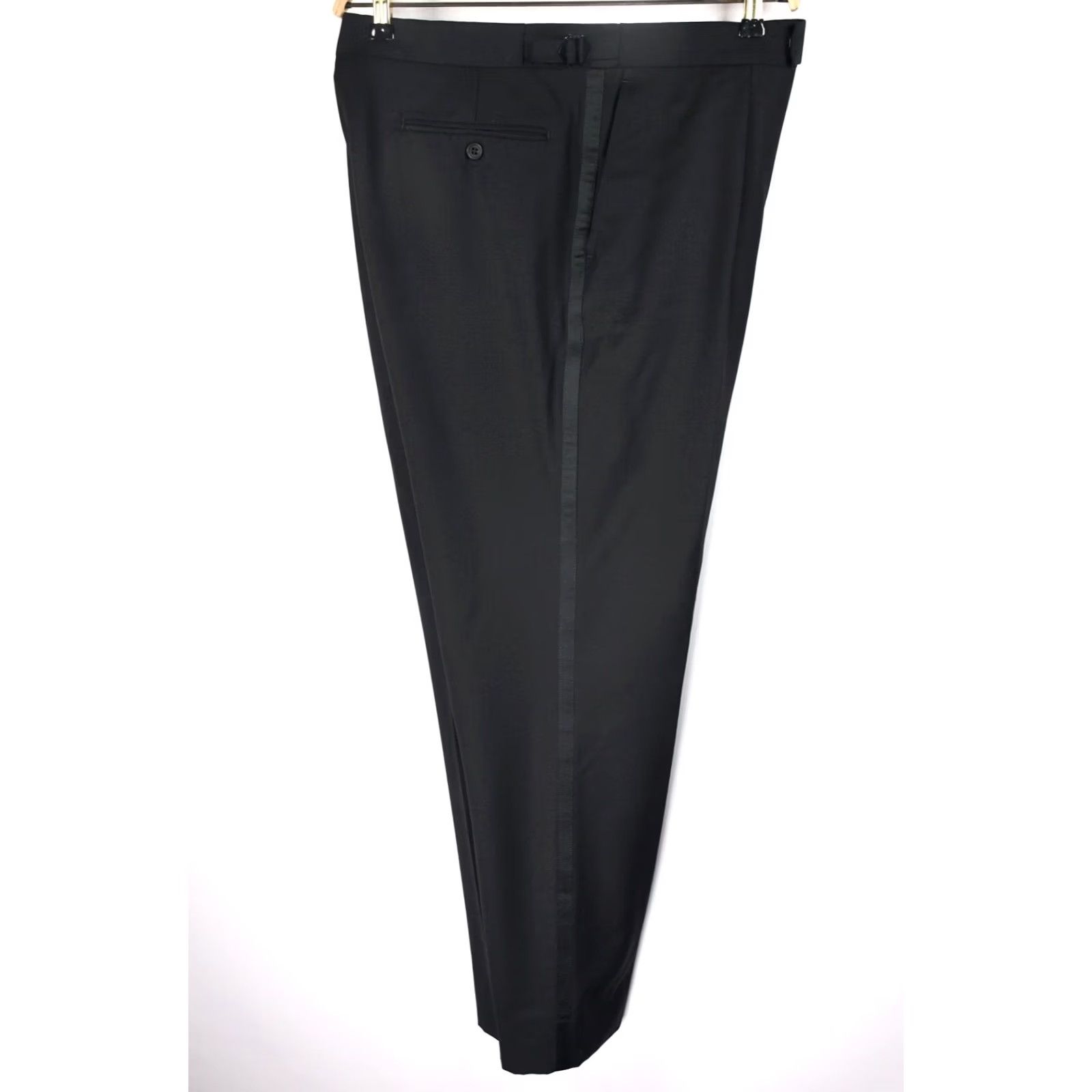 Gieves & Hawkes Gieves & Hawkes Wool Trousers with Stripes Men's 44R Black Wool Formal Pants Men 44R Vintage No (adjusted) Size US 44 / EU 60 - 3 Thumbnail