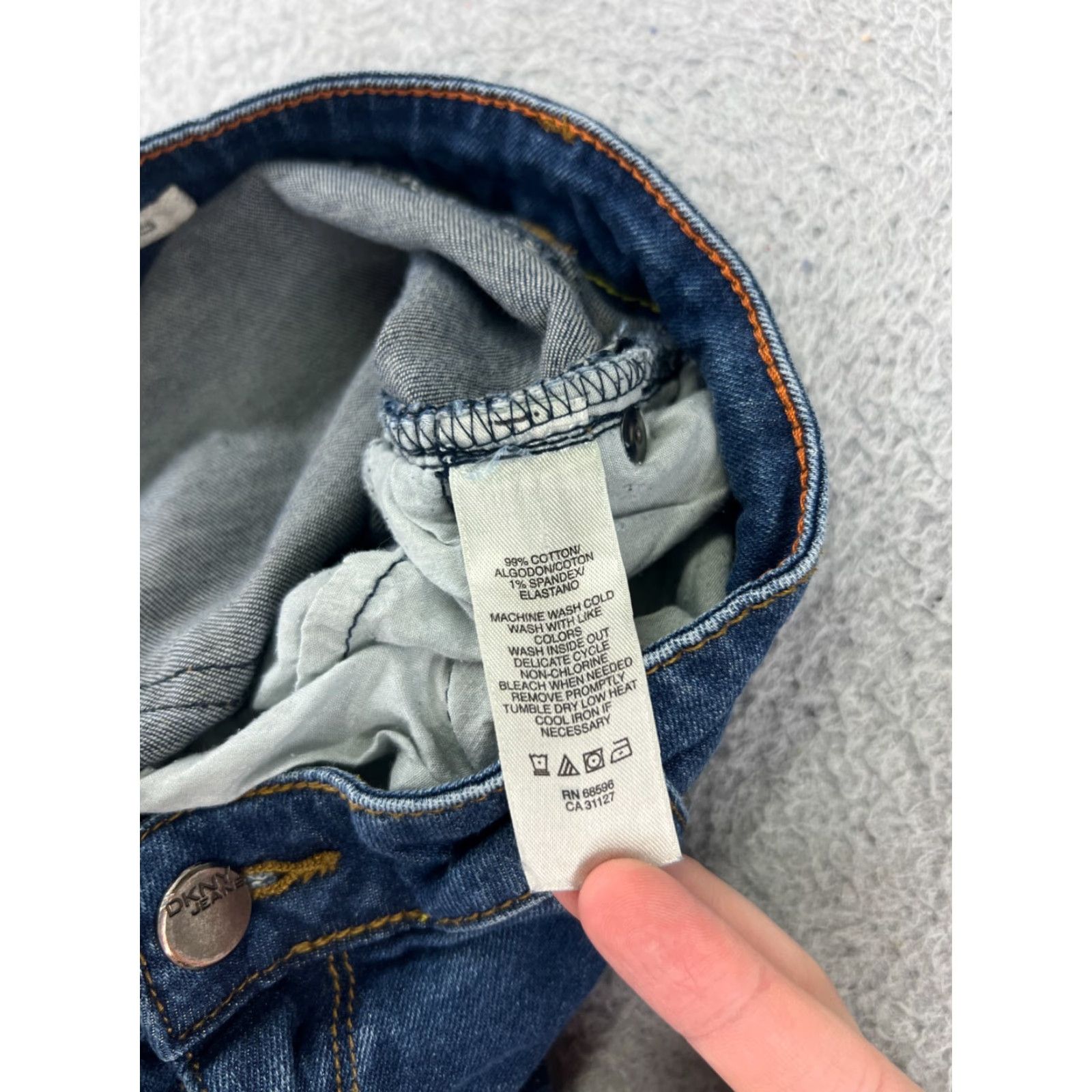 DKNY DKNY Jeans Womens 10 Blue Denim Bootscut Embroidered Cotton Blend Stretch Flat Front 5-Pocket Design Regular Inseam 30 in Blue Size 32" / US 10 / IT 46 - 5 Thumbnail