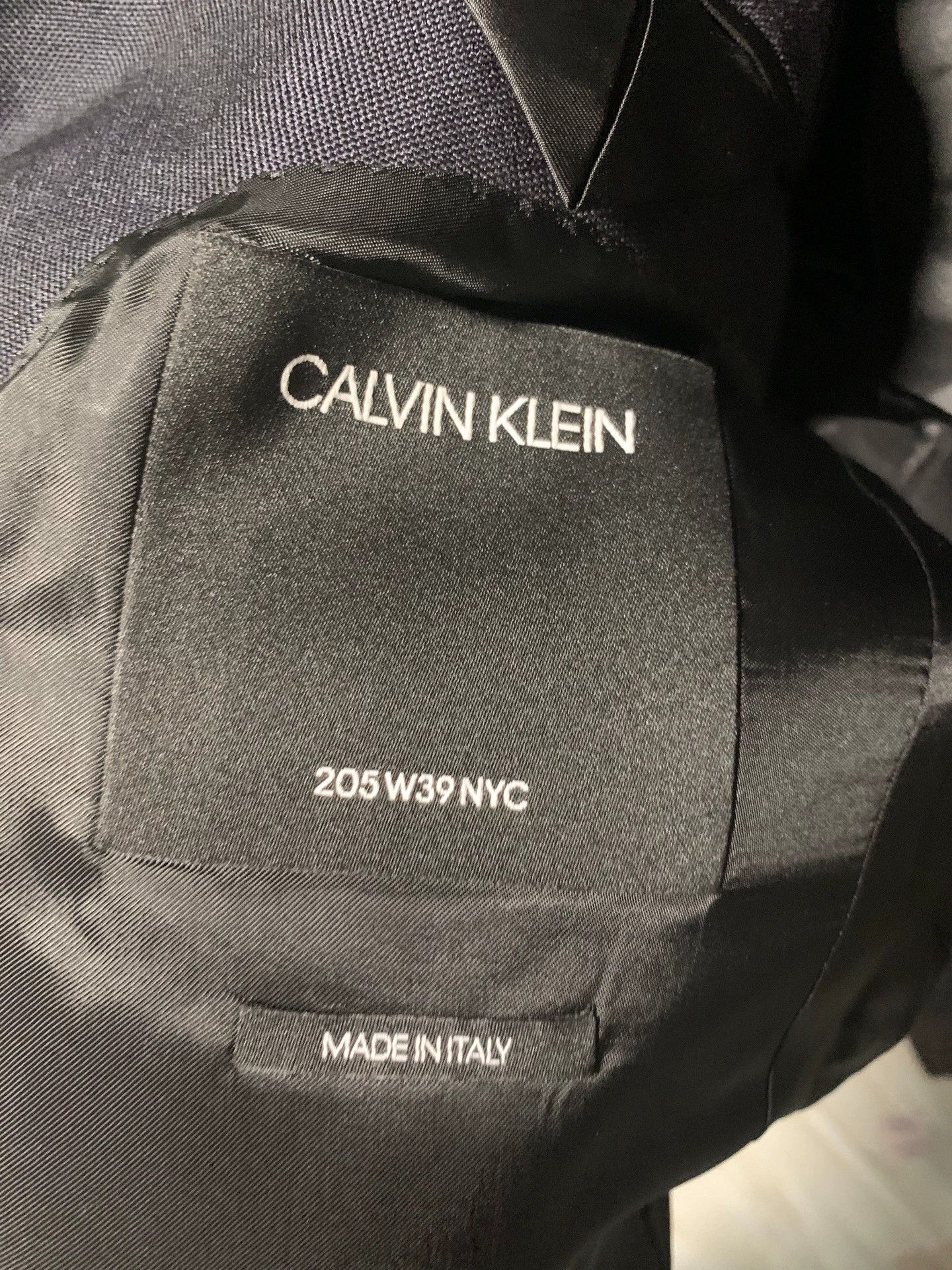 Calvin Klein CK 205W39NYC Raf Simons Wool Mohair Slim Navy Blazer46 Size 46S - 4 Thumbnail