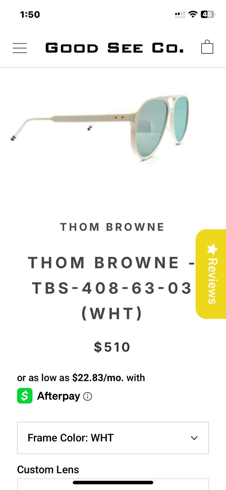Thom Browne TBS408-63-03A WHT sunglasses nwb Size ONE SIZE - 13 Thumbnail