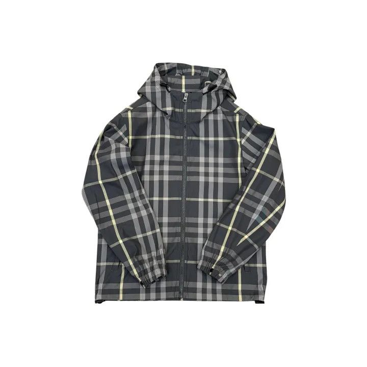 Burberry Black Plaid Zip Hoodie Jacket