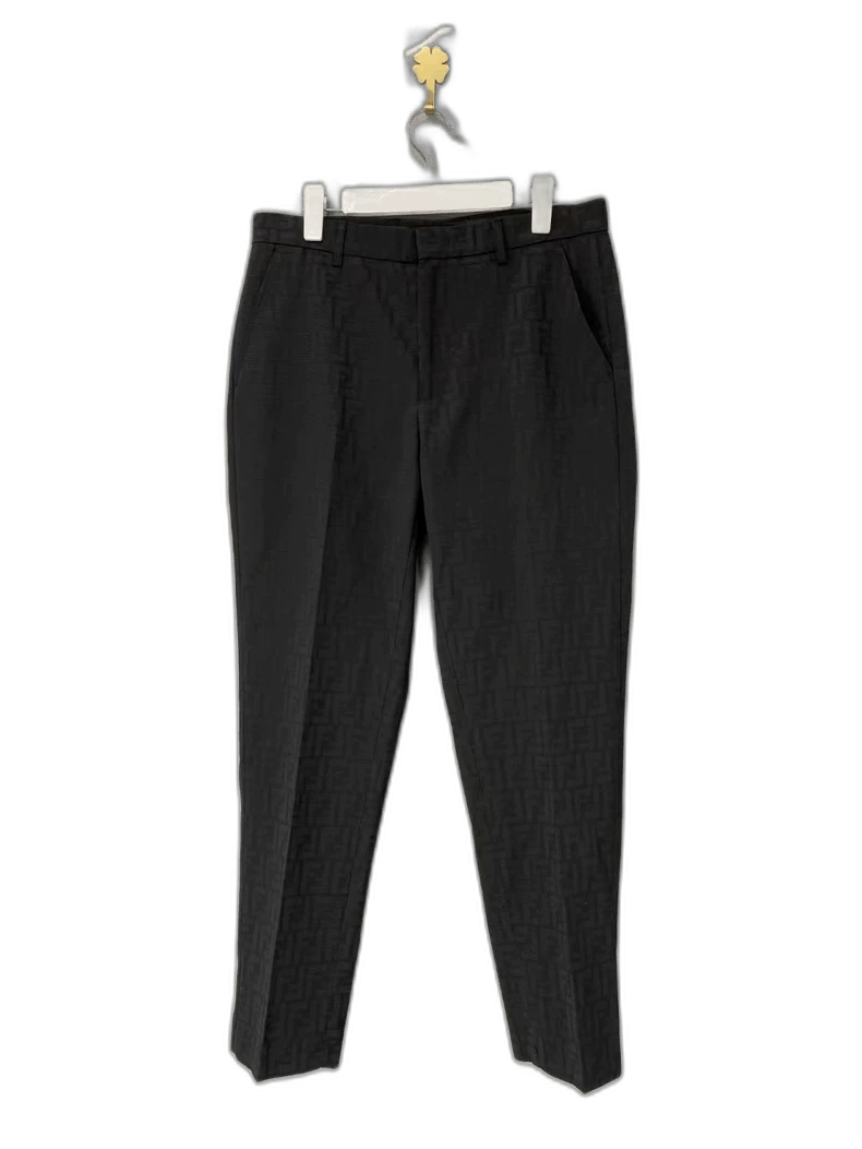 Fendi Fendi Black Printed Pants Brand New Size US 44 / EU 60 - 1 Thumbnail