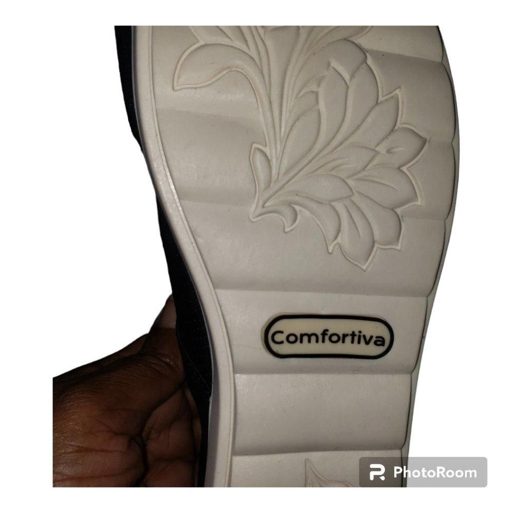 Designer Comfortiva Paisley Black Pillowtop Memory Foam Sandals 9.5 Size US 9.5 / IT 39.5 - 4 Thumbnail