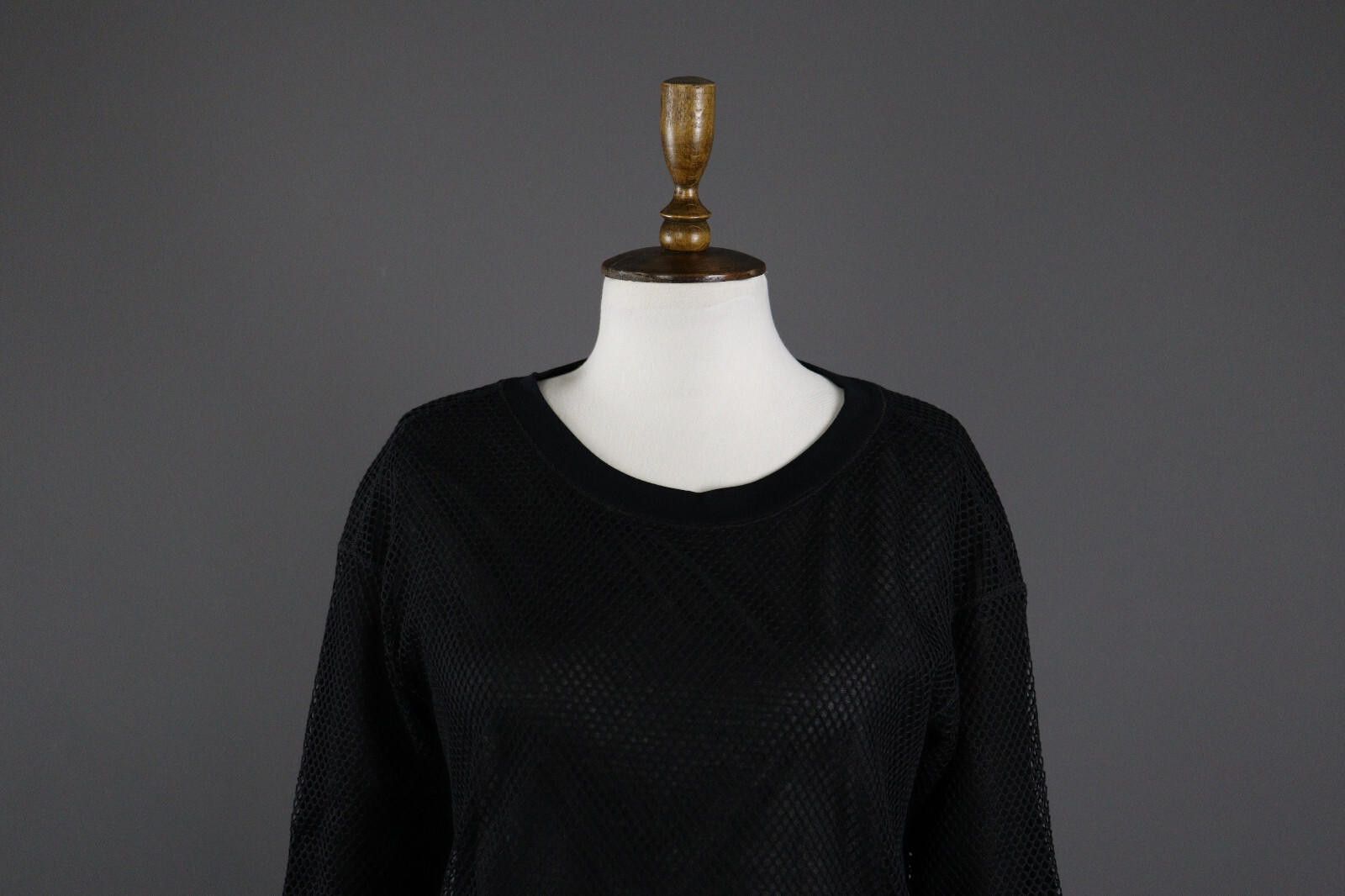 Designer Marc Cain Sports Black Crochet Knit Pullover Top Size 1 Size M / US 6-8 / IT 42-44 - 2 Thumbnail