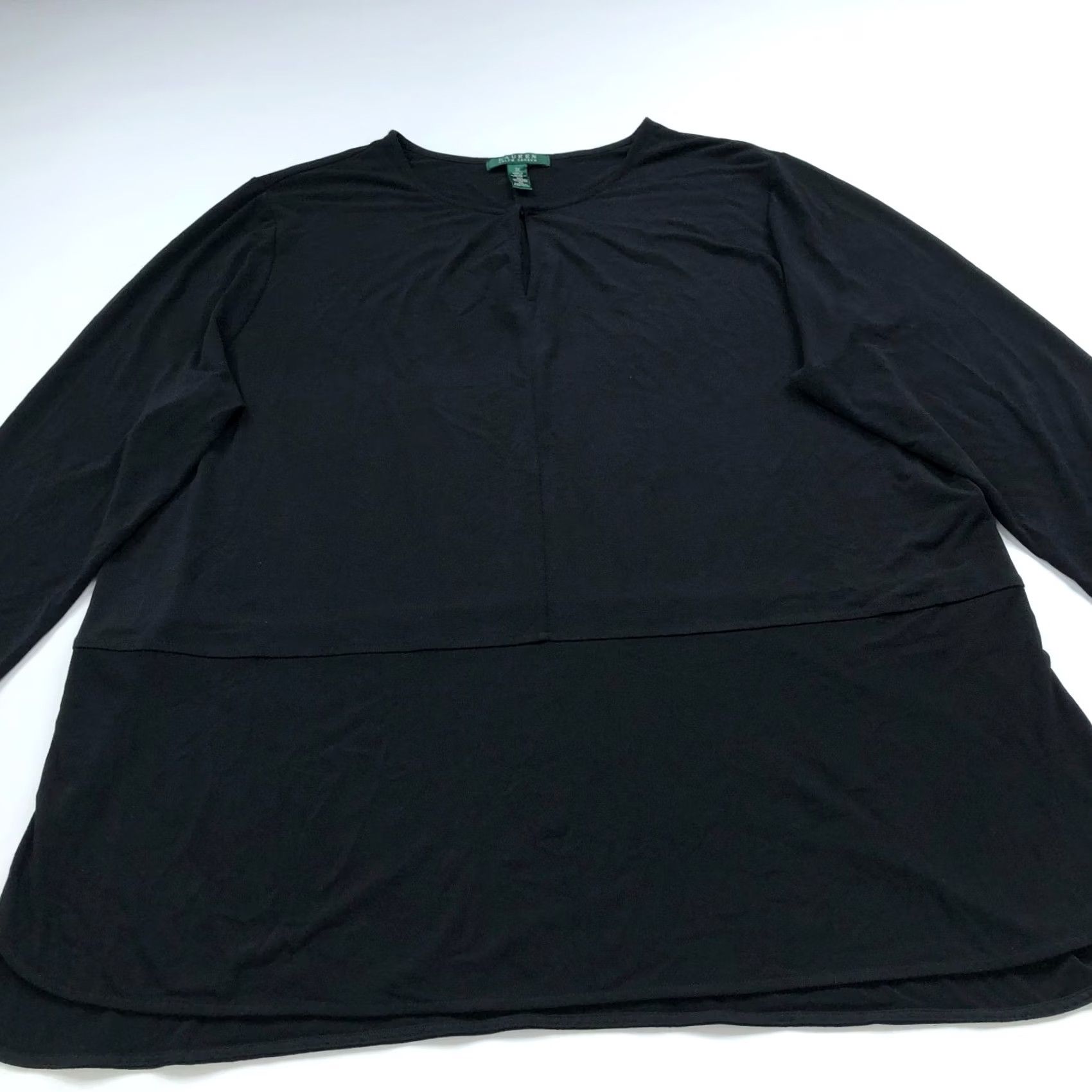 Ralph Lauren Lauren Ralph Lauren Plus 3X Blouse Shirt Top Black Size XXL / US 16-18 / IT 52-54 - 4 Thumbnail