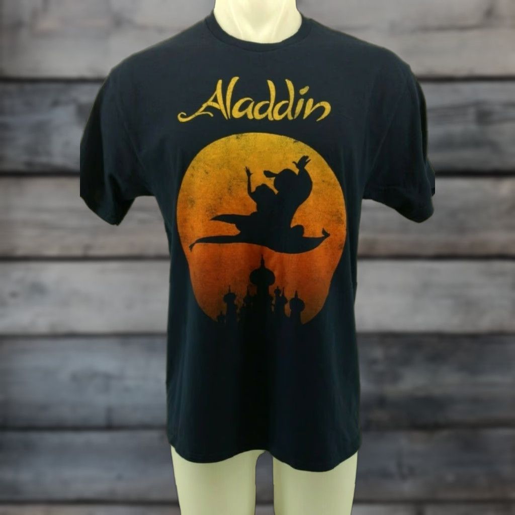 Disney Disney Aladdin Magic Carpet Silhouette Men's Short Sleeve Cotton T-shirt Large Size US L / EU 52-54 / 3 - 1 Thumbnail