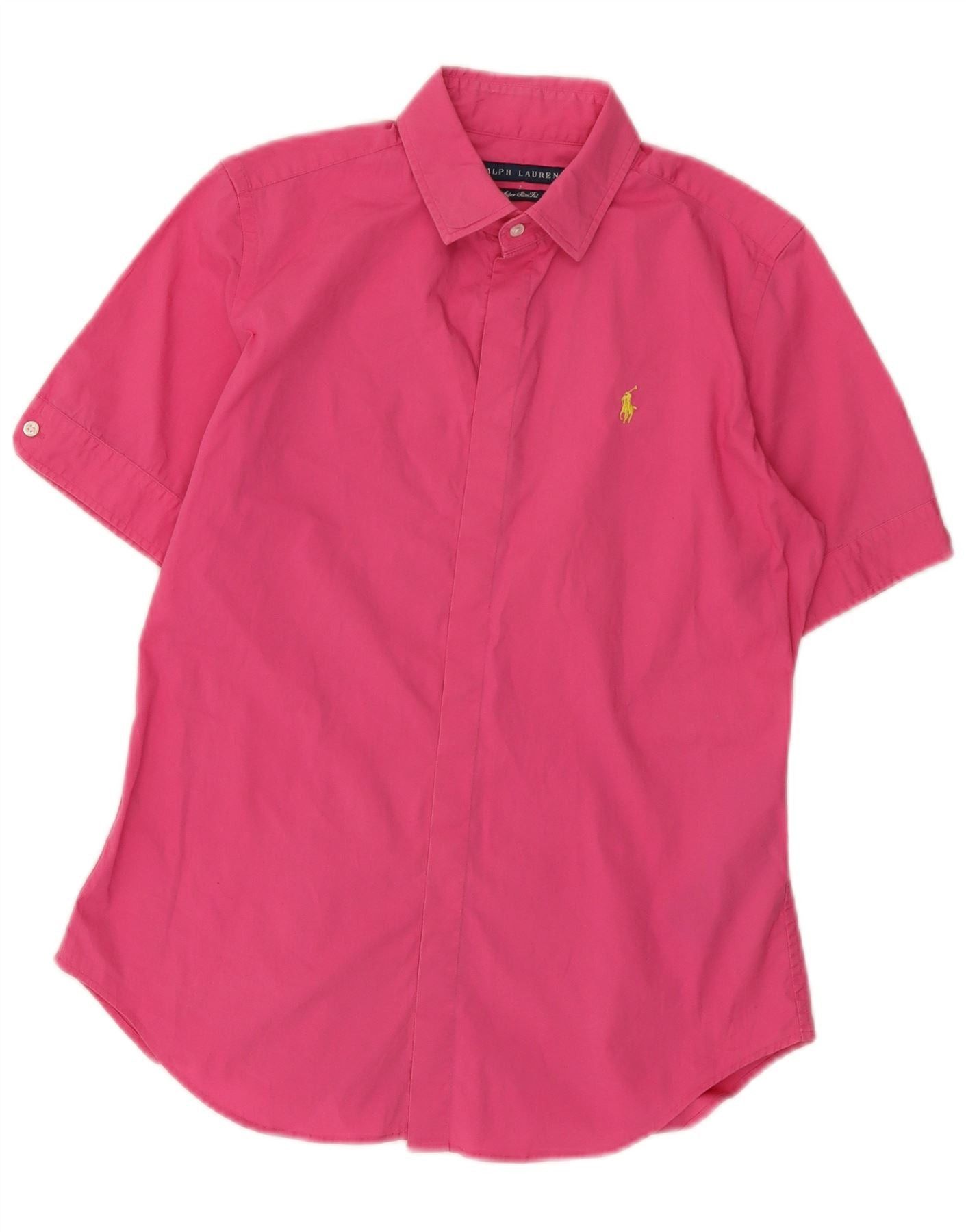 Ralph Lauren Womens Short Sleeve Extra Slim Fit Shirt US 10 Large Pink Size S / US 4 / IT 40 - 1 Thumbnail