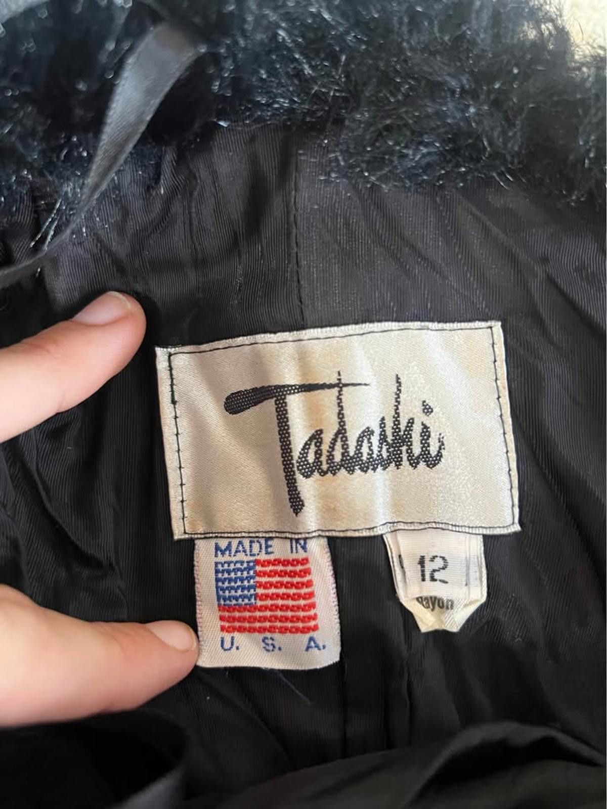Designer Vintage 90s Tadashi Black Velvet Dress– Made in USA– Size 12 Size XL / US 12-14 / IT 48-50 - 2 Thumbnail