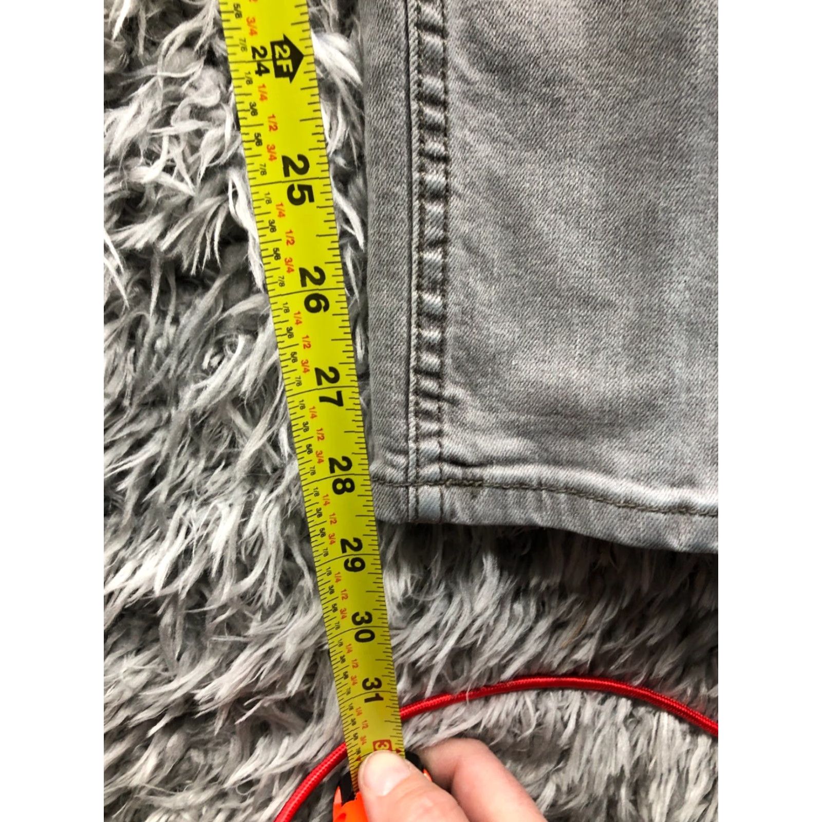Vintage Flypaper Jeans Slim Straight 38x30 Mens Mid Gray Solid Denim 5-Pocket Modern Classic Size US 38 / EU 54 - 3 Thumbnail