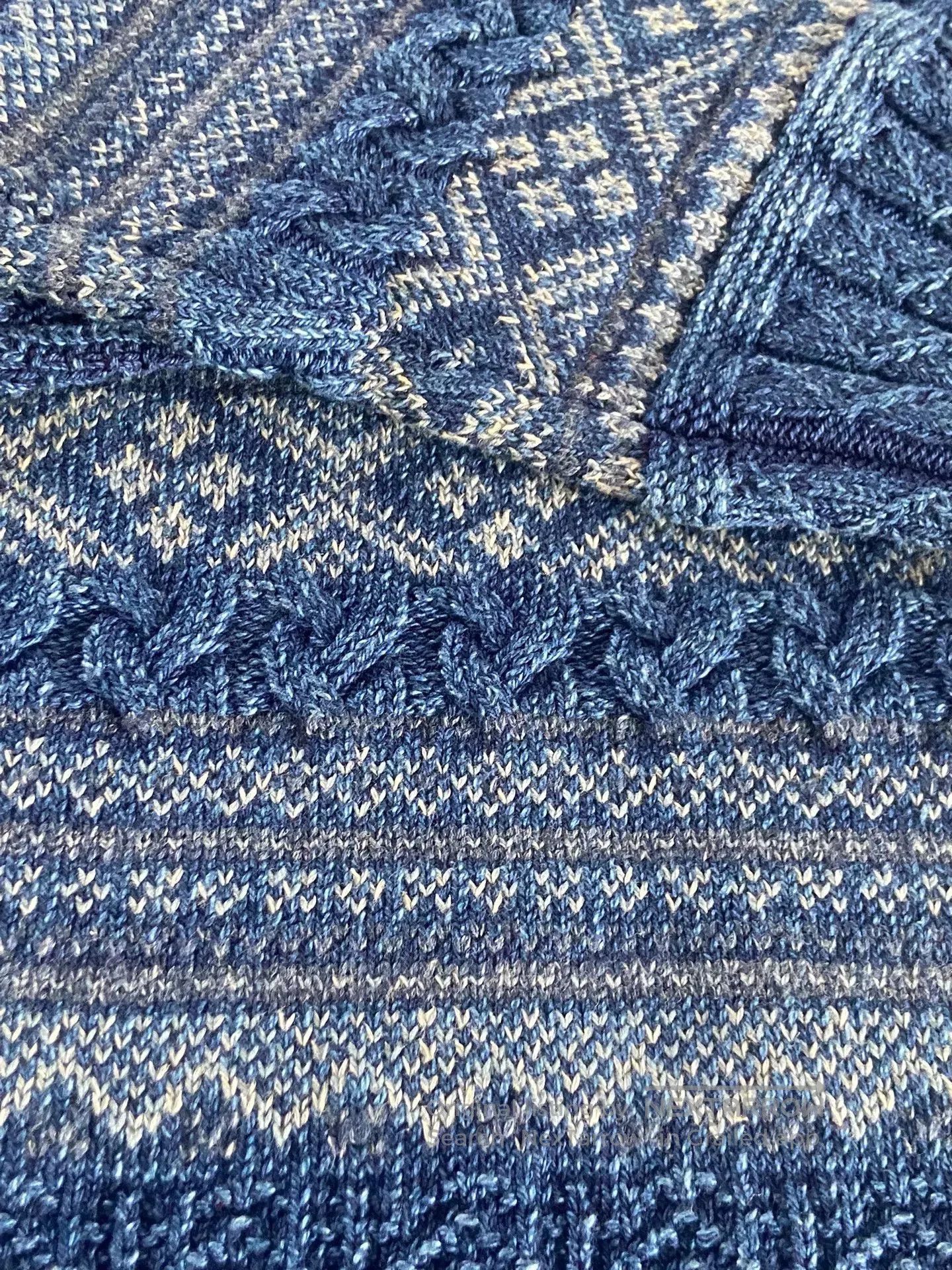RRL Ralph Lauren RRL American Vintage Indigo Fair Isle Cotton. Size US M / EU 48-50 / 2 - 8 Thumbnail