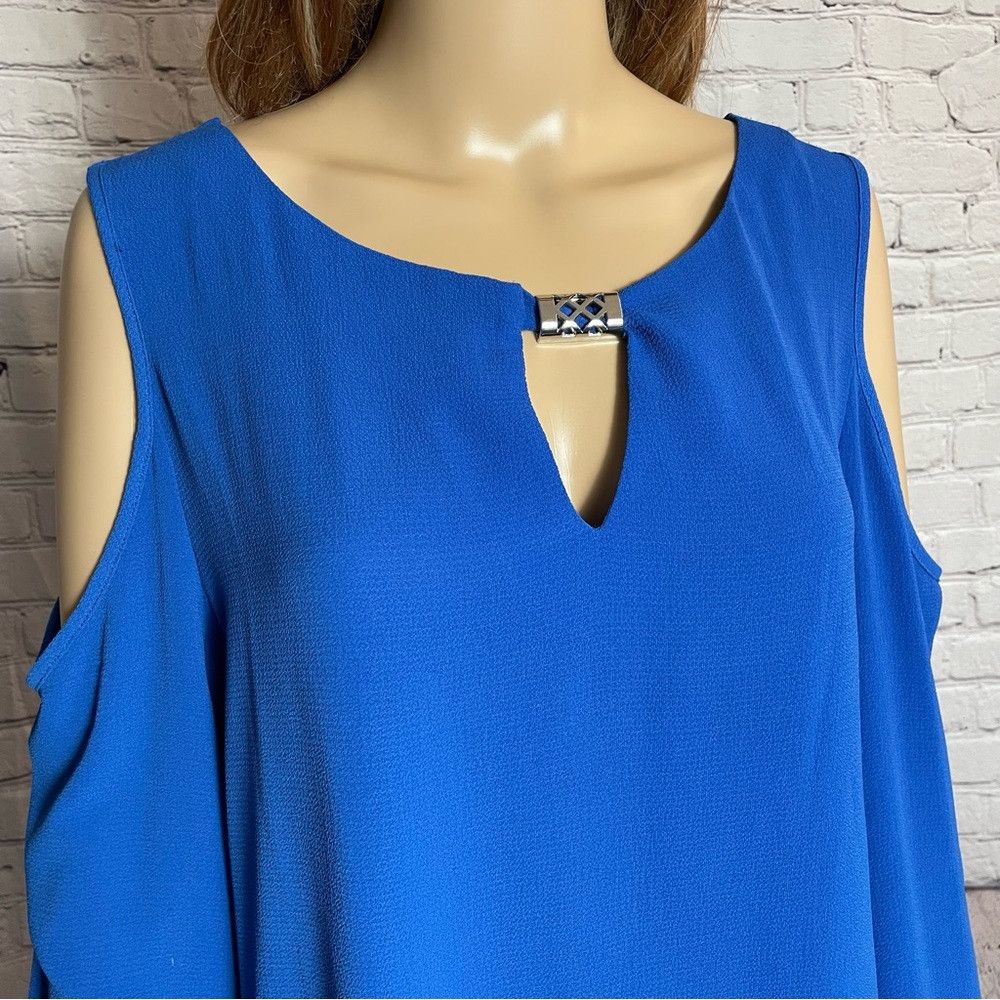 Other Zac & Rachel Blue Cold Shoulder Long Sleeve Top Size XL Size XL / US 12-14 / IT 48-50 - 3 Thumbnail