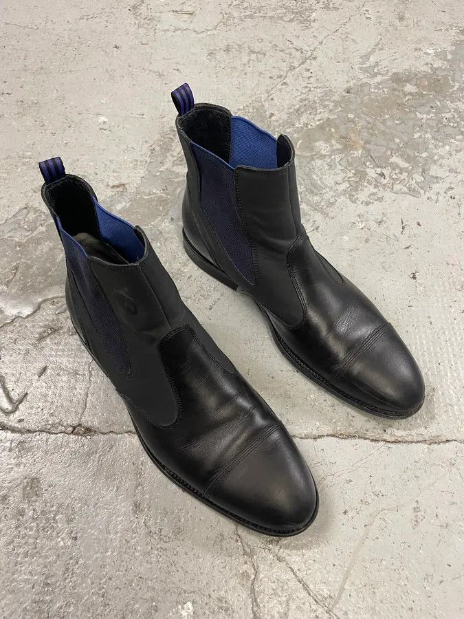 Vintage × Yohji Yamamoto AW2012 Yohji Yamamoto Black Hybrid Chelsea Leather Boots Size US 9.5 / EU 42-43 - 4 Thumbnail