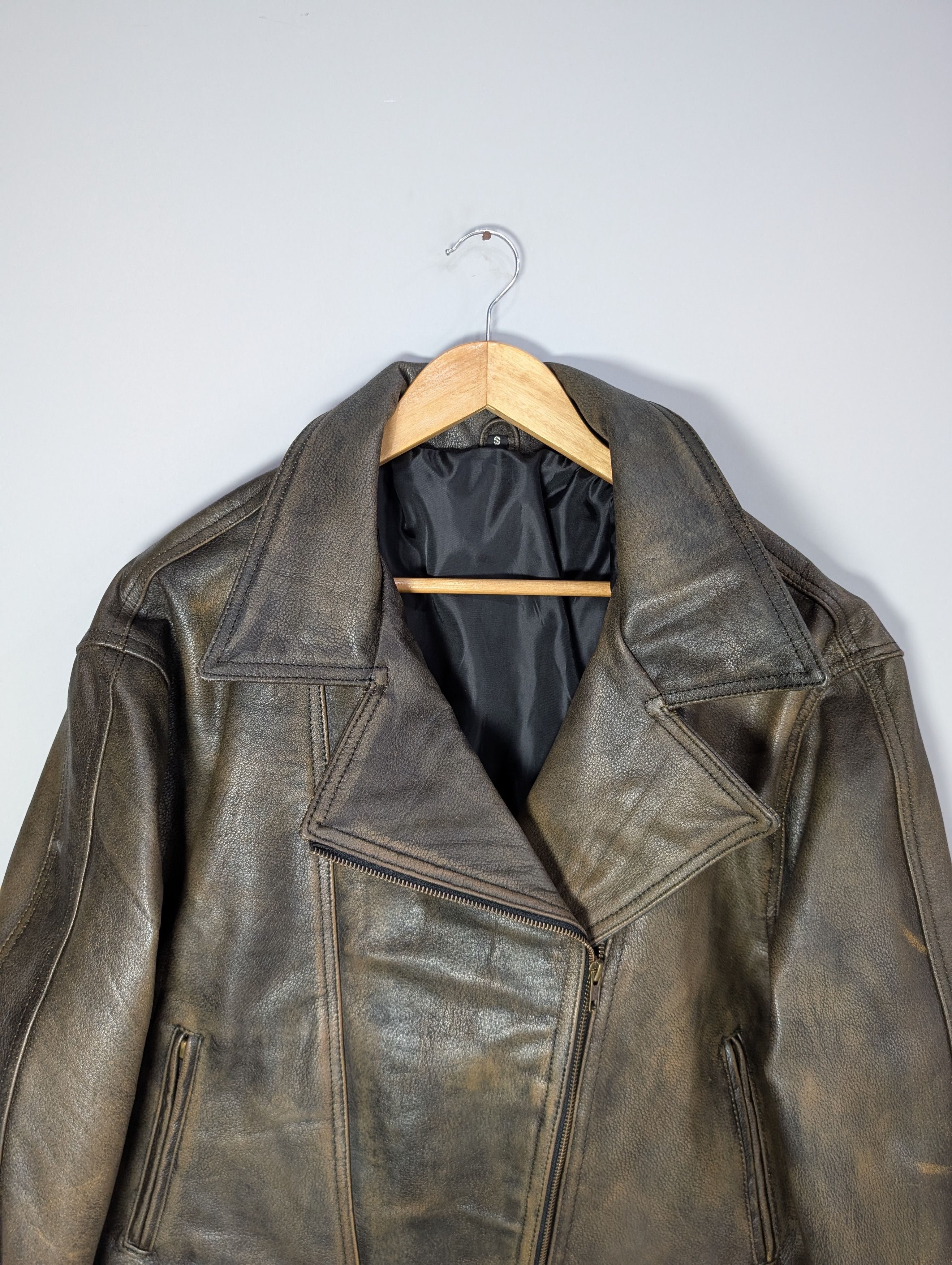 Vintage 90s Vintage Look Cowhide Leather Jacket Size S / US 4 / IT 40 - 3 Thumbnail