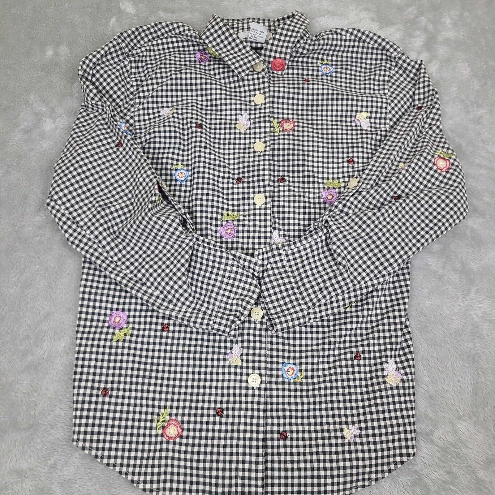 Vintage Vintage Teddi Petite Button Down Shirt Womens Size PL Embroi Size ONE SIZE - 1 Thumbnail