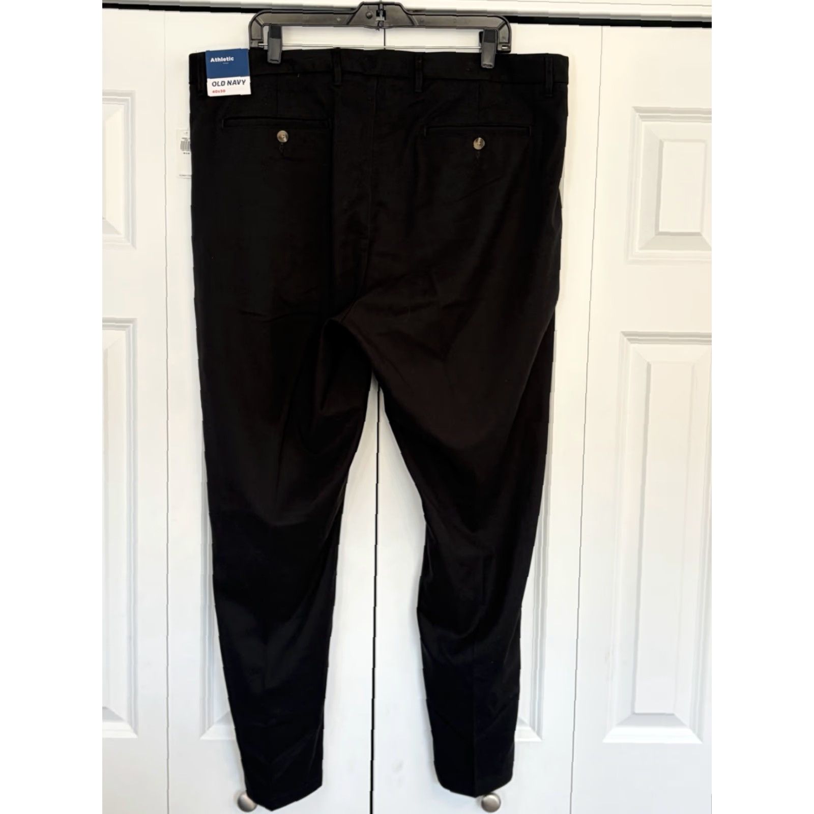 Old Navy NWT Old Navy Athletic Black Dress Pants Mens 40x30 Flat Front Straight Leg Pockets Polyester Rayon Spandex Button Zip Slim Fit Dress Pants Size US 40 / EU 56 - 2 Thumbnail