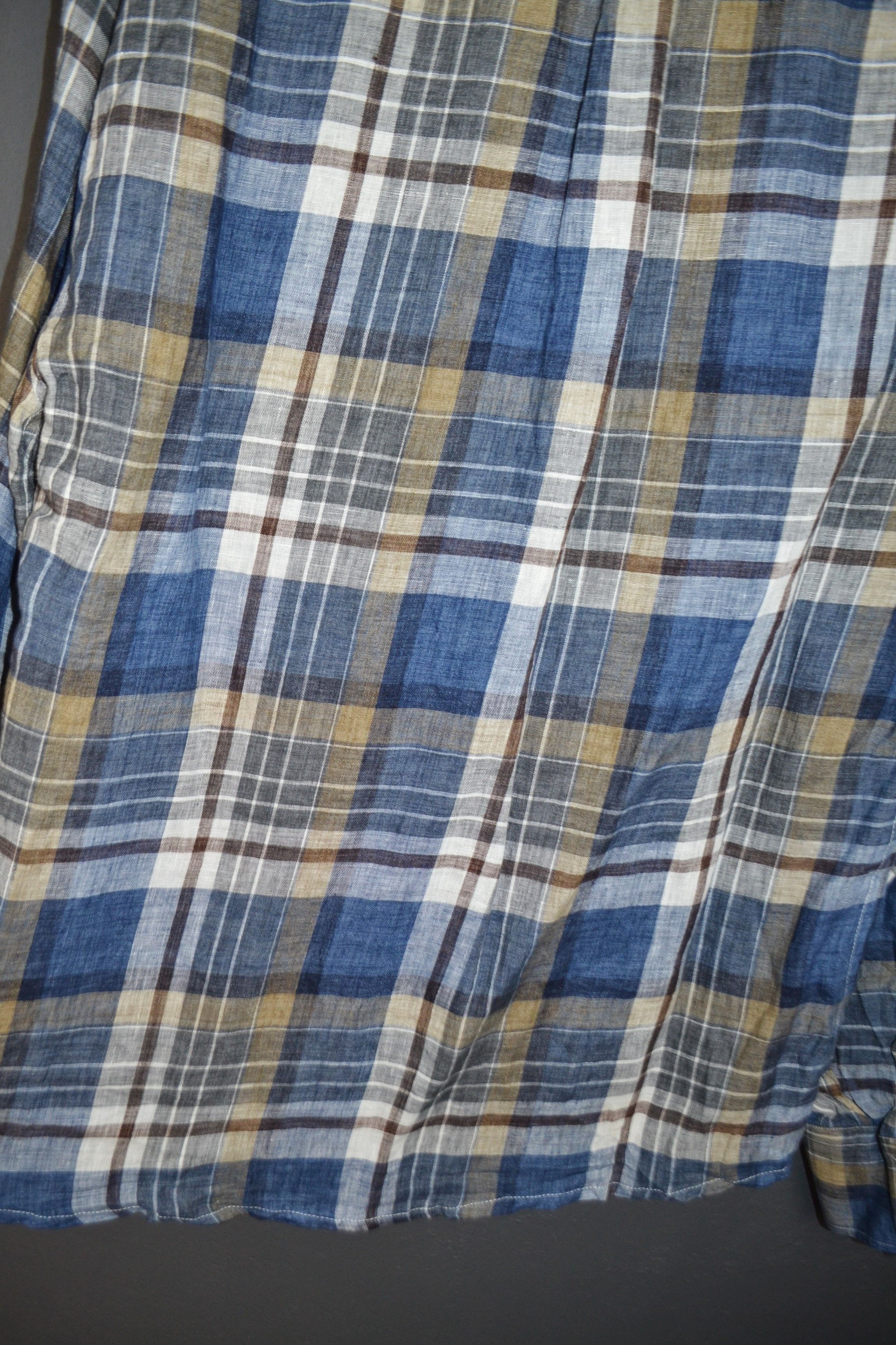 Brunello Cucinelli Brunello Cucinelli M size Linen Plaid Shirt Italy Size US M / EU 48-50 / 2 - 11 Thumbnail