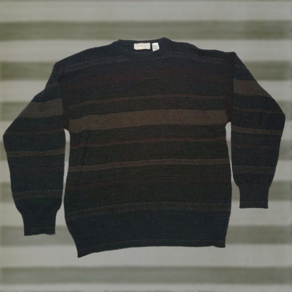 Murano Murano Men Sweater 90s VTG Wool Blend Henley Knit Plaid Multicolor M Size US M / EU 48-50 / 2 - 1 Thumbnail
