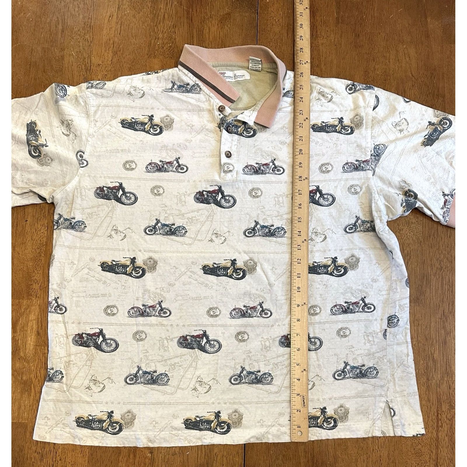 Vintage VINTAGE American Summer Polo Shirt Motorcycle Biker XL White Men Size US XL / EU 56 / 4 - 6 Thumbnail