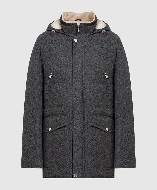 Brunello Cucinelli 0924 Goose Padded Jacket in Grey Size US XL / EU 56 / 4 - 1 Thumbnail