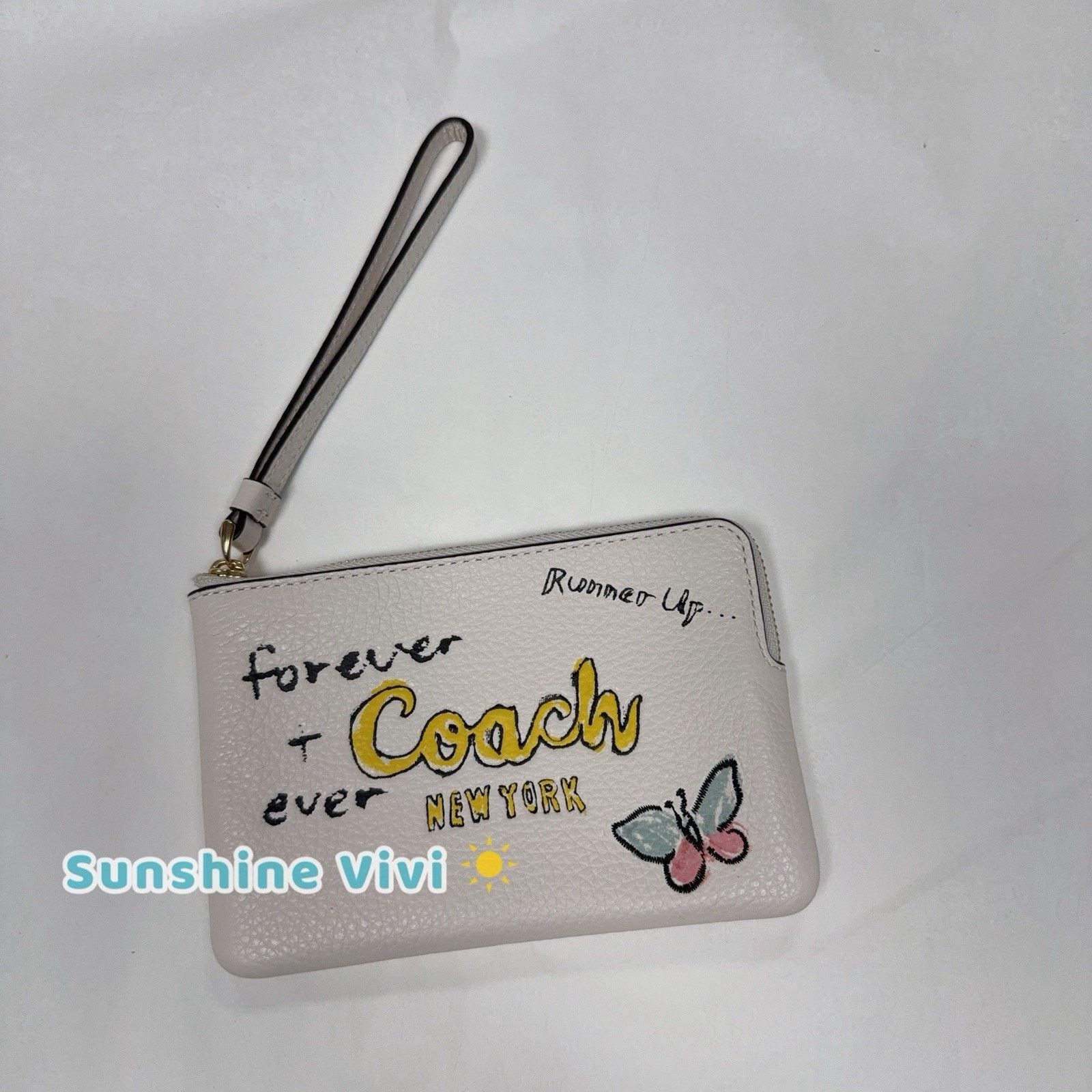 Coach NWT Coach Pebbled Leather Corner Zip Wristlet Sketch CAQ54 Size ONE SIZE - 2 Thumbnail