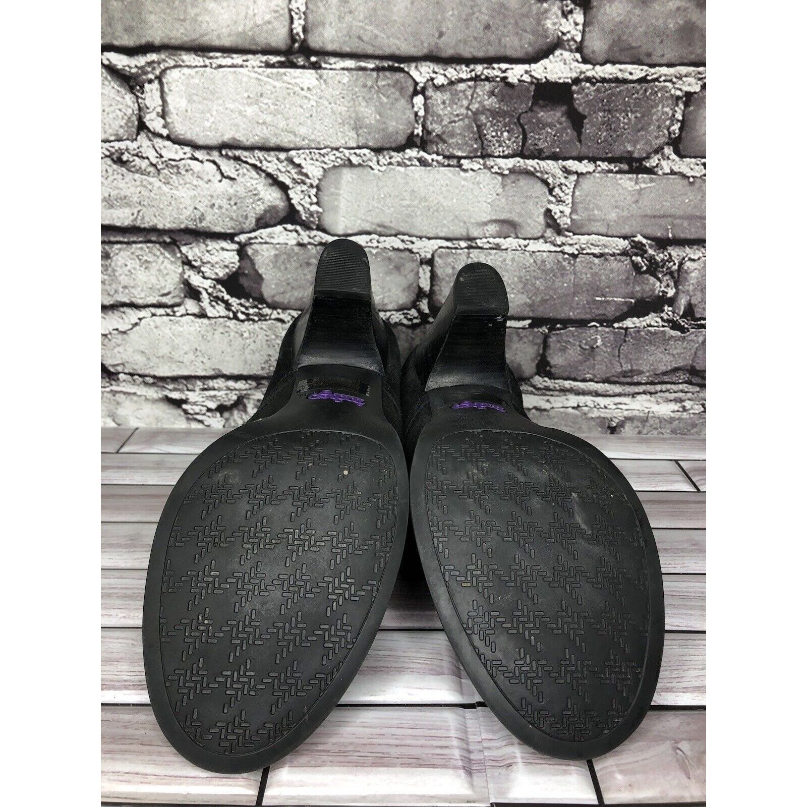 Clarks Indigo Clarks Black Suede Leather Ankle Stacked Heel Booties Size US 8 / IT 38 - 13 Thumbnail