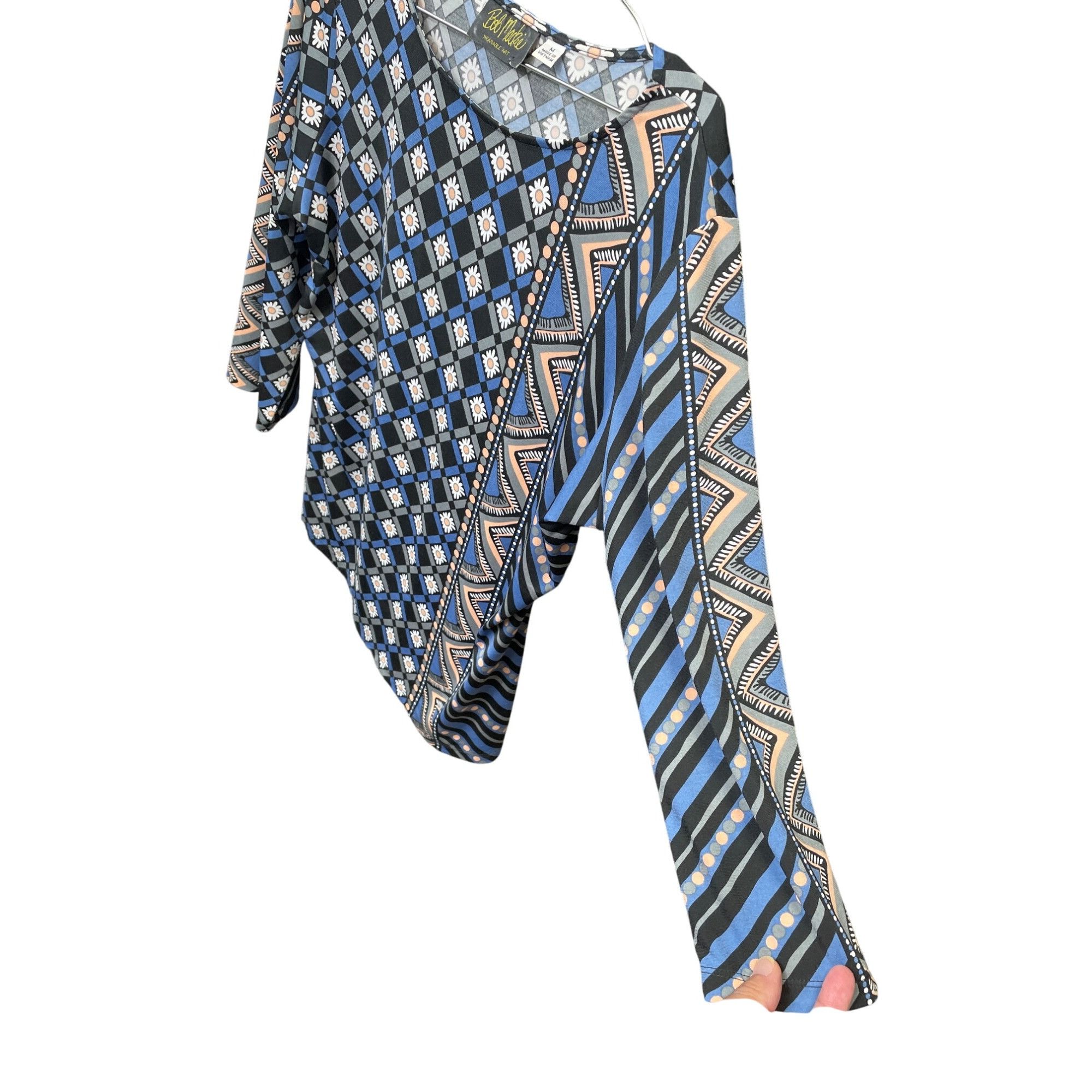Bob Mackie Bob Mackie Wearable Art Womens Flor Long Sleeve Blouse SKU 9 Size M / US 6-8 / IT 42-44 - 3 Thumbnail