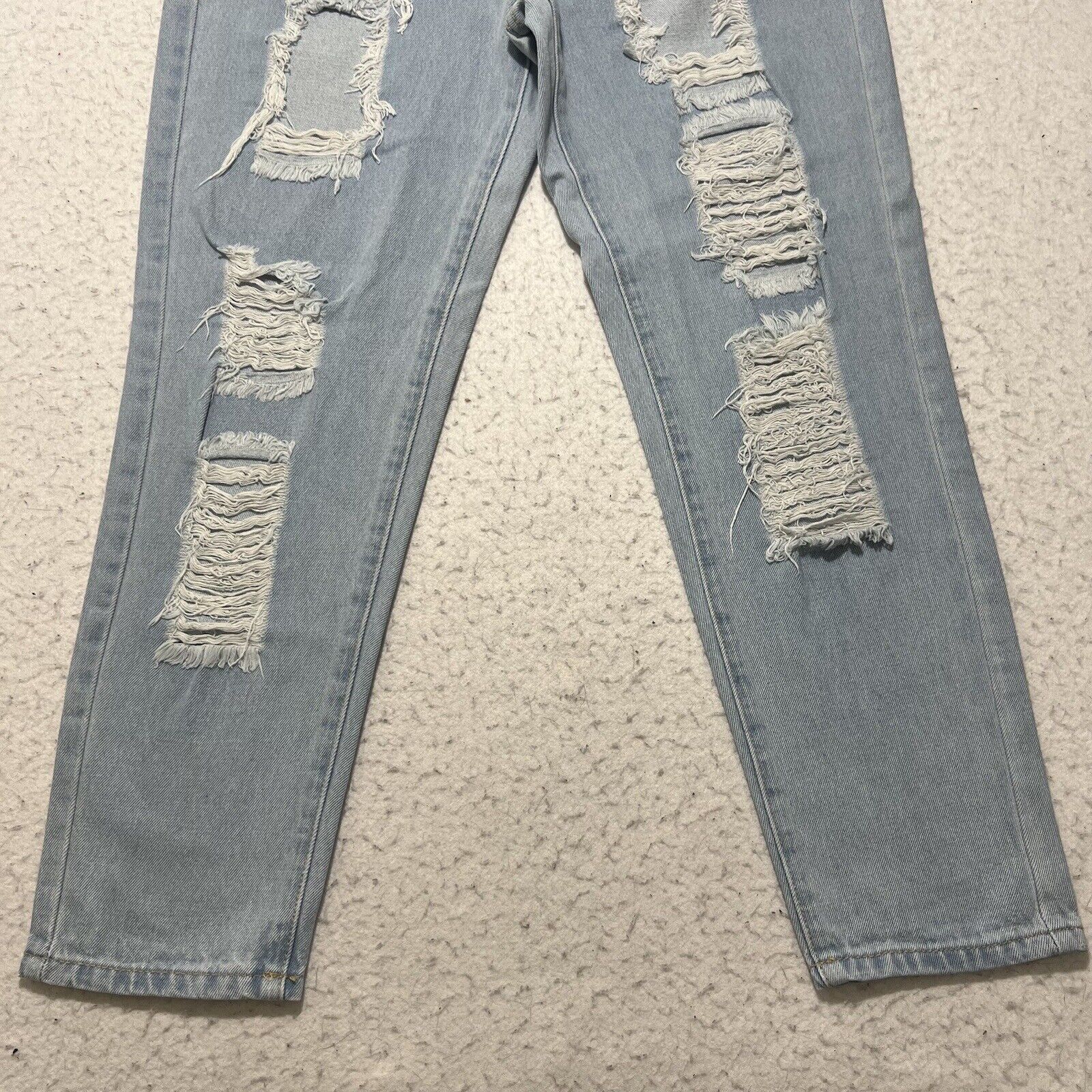 PRINCESS POLLY Princess Polly 4 (28x25) Straight Leg High Rise Ripped Jeans Size 27" / US 4 / IT 40 - 3 Thumbnail